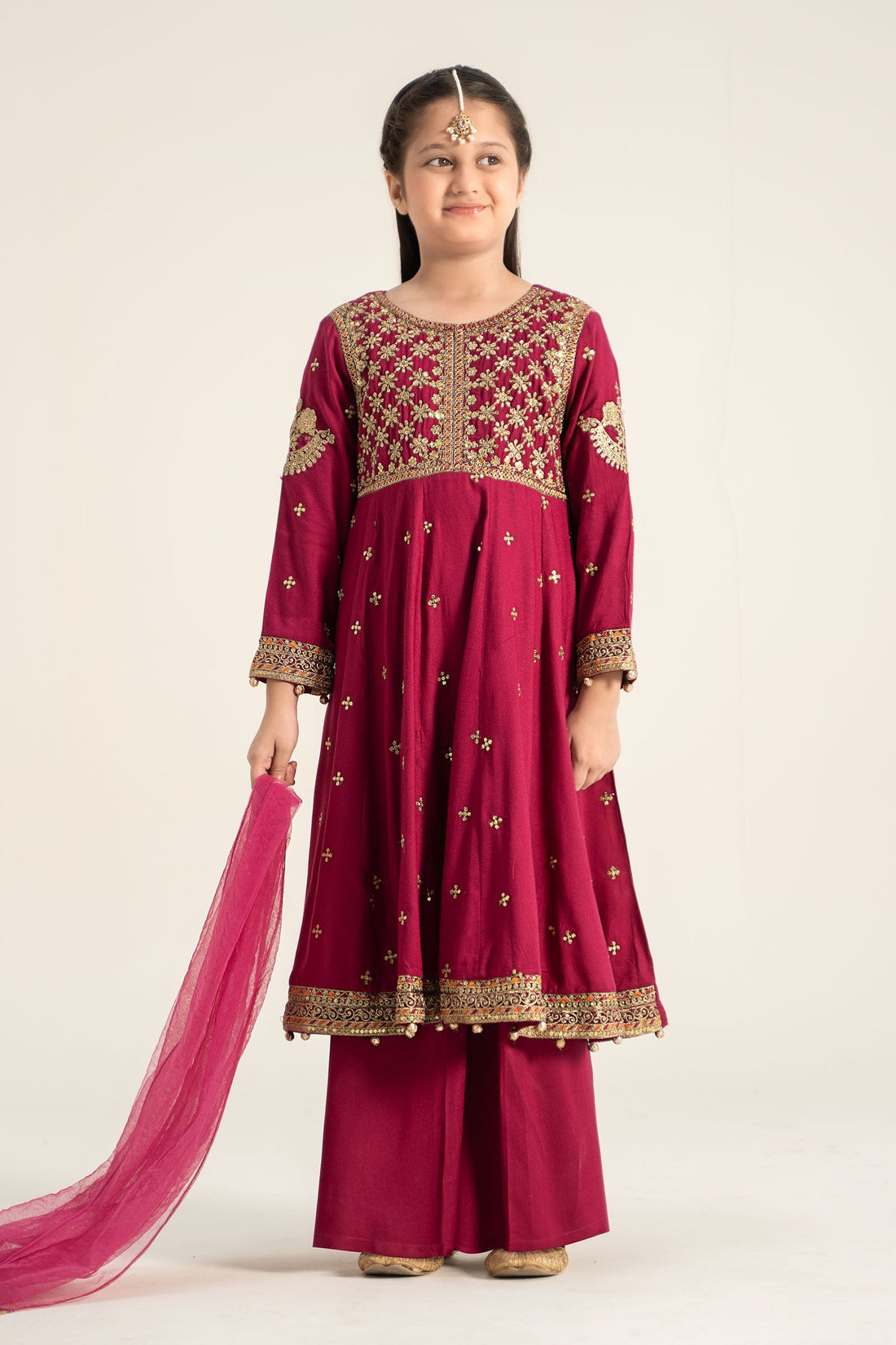 Maria B | 3 Piece Embroidered Linen Suit | MKD-W24-18 - by - Libasekhas UK - Registered Vendor of : Maria B - 100% Original Designer Dresss
