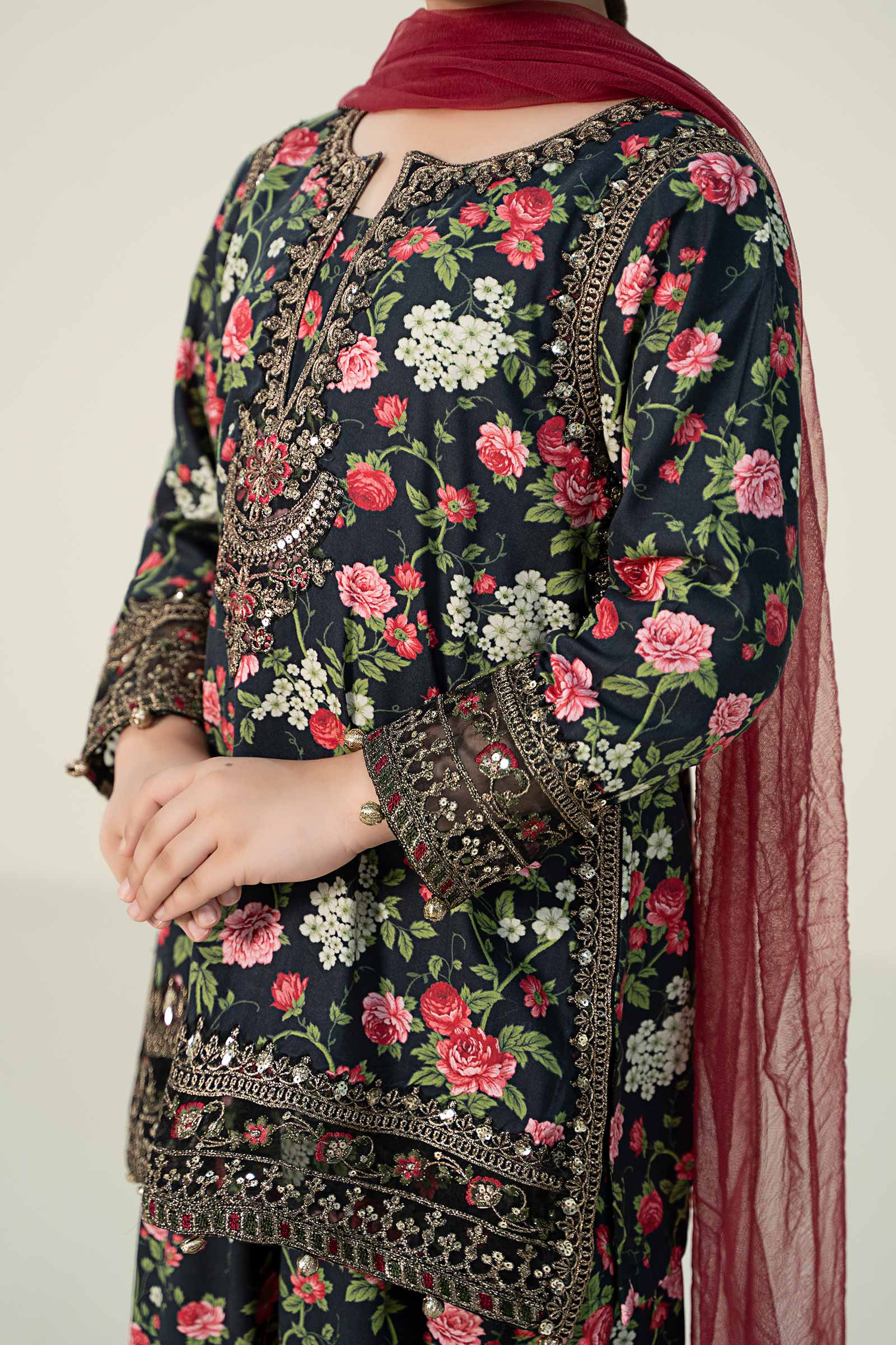 Maria B | 3 Piece Printed Linen Suit | MKD-W24-19 - by - Libasekhas UK - Registered Vendor of : Maria B - 100% Original Designer Dresss