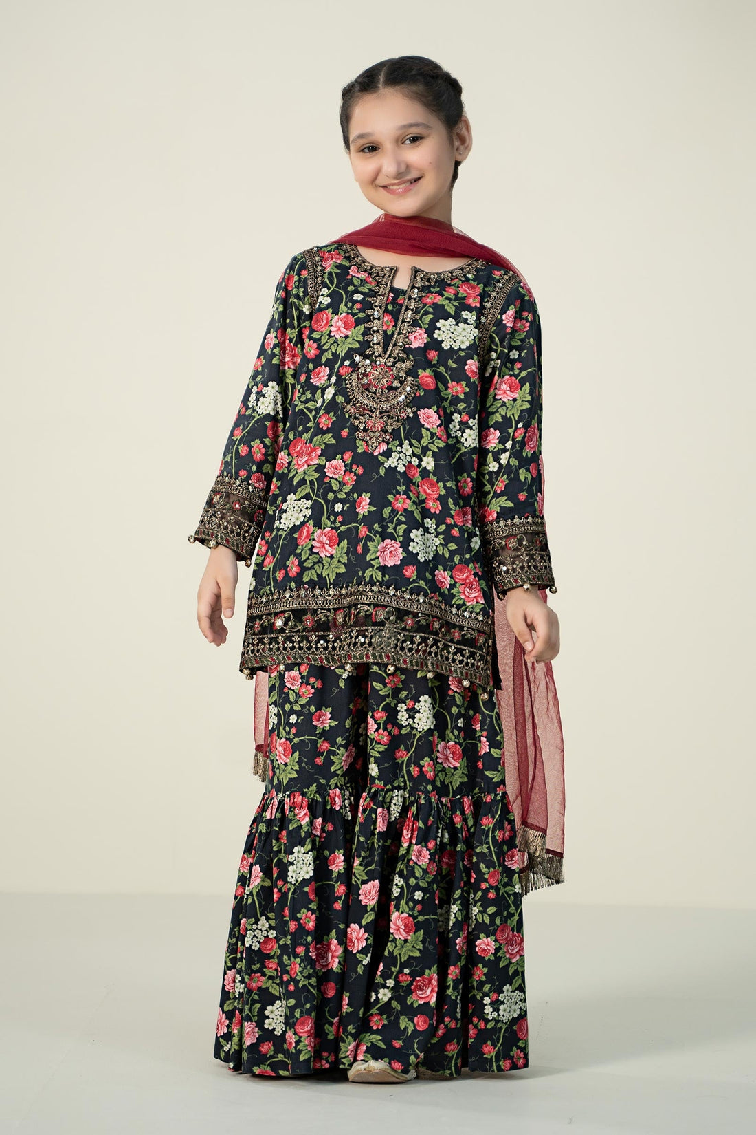Maria B | 3 Piece Printed Linen Suit | MKD-W24-19 - by - Libasekhas UK - Registered Vendor of : Maria B - 100% Original Designer Dresss