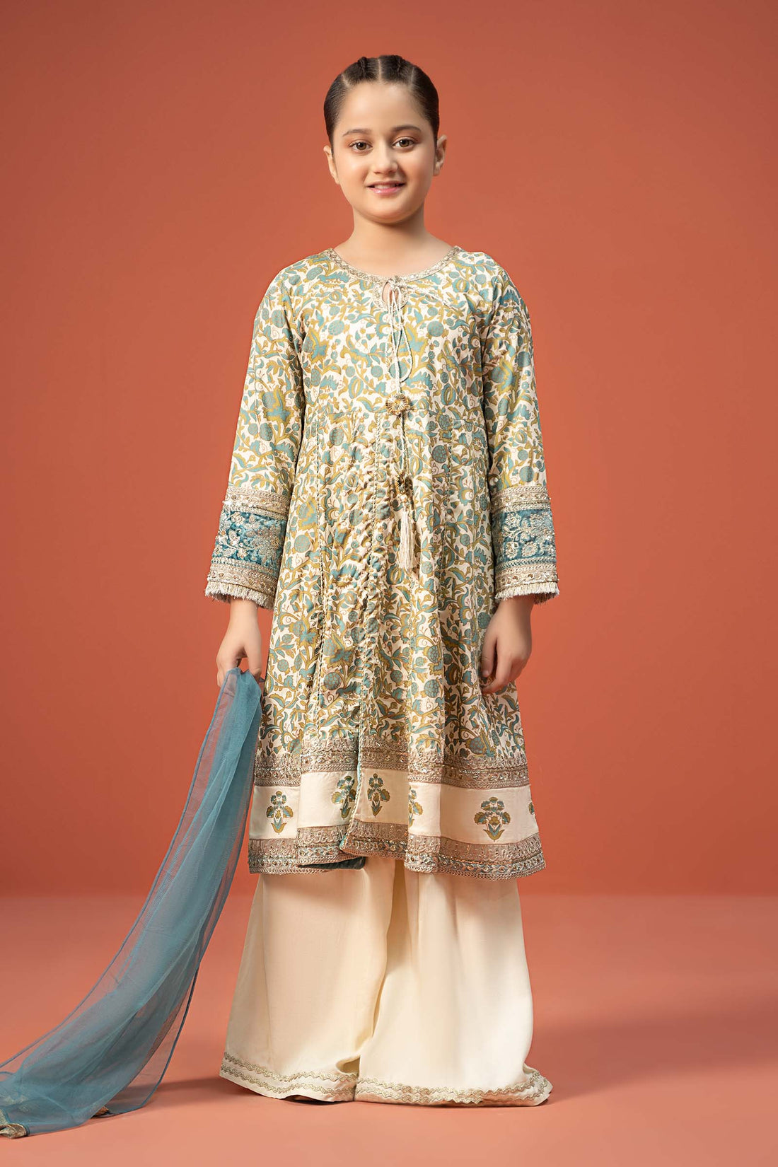 Maria B | 3 Piece Printed Linen Suit | MKD-W24-25 - by - Libasekhas UK - Registered Vendor of : Maria B - 100% Original Designer Dresss