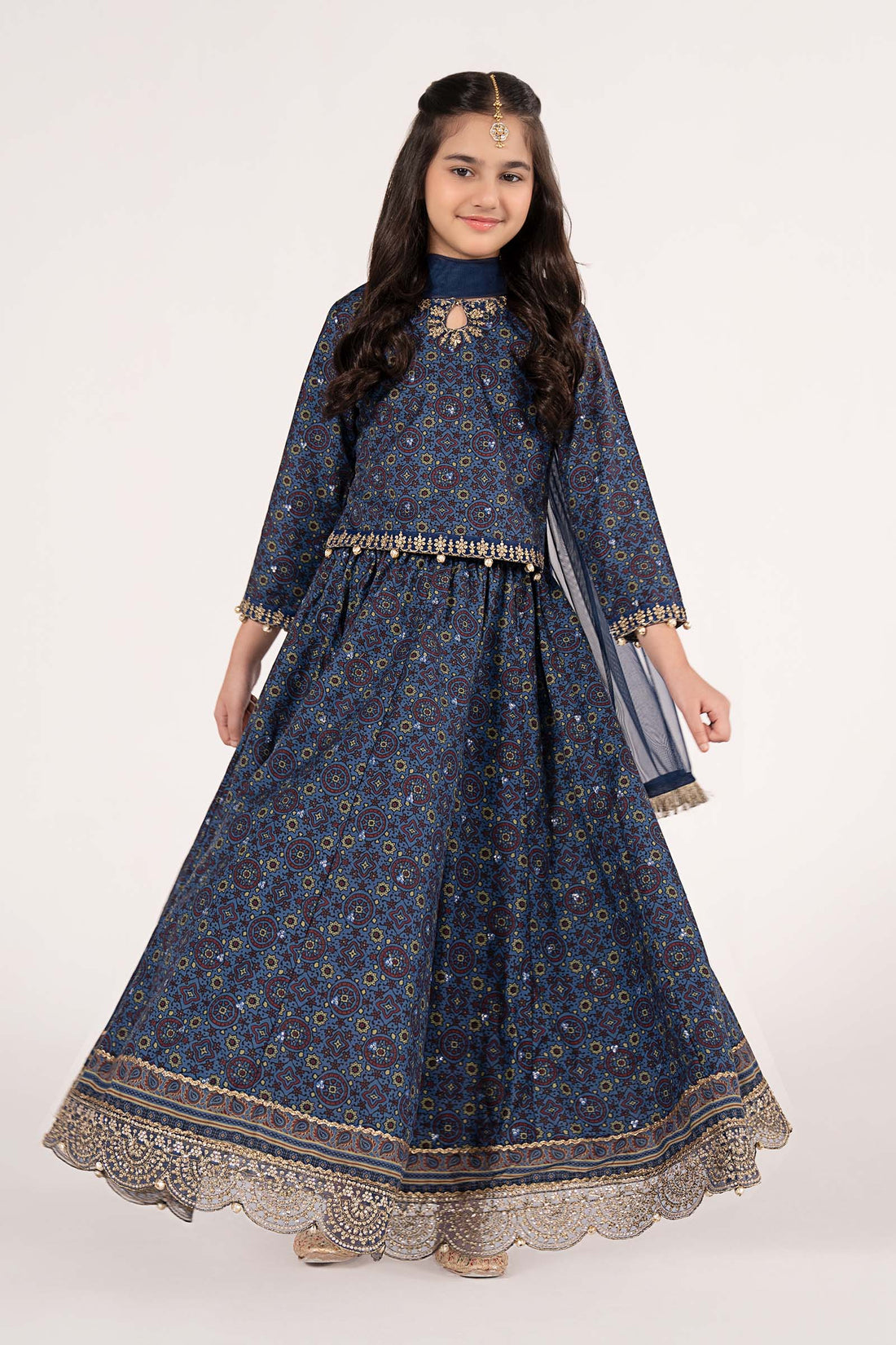 3 Piece Embroidered Slub Khaddar Suit - Kids Clothing - available at Maria Faisal in UK and USA.