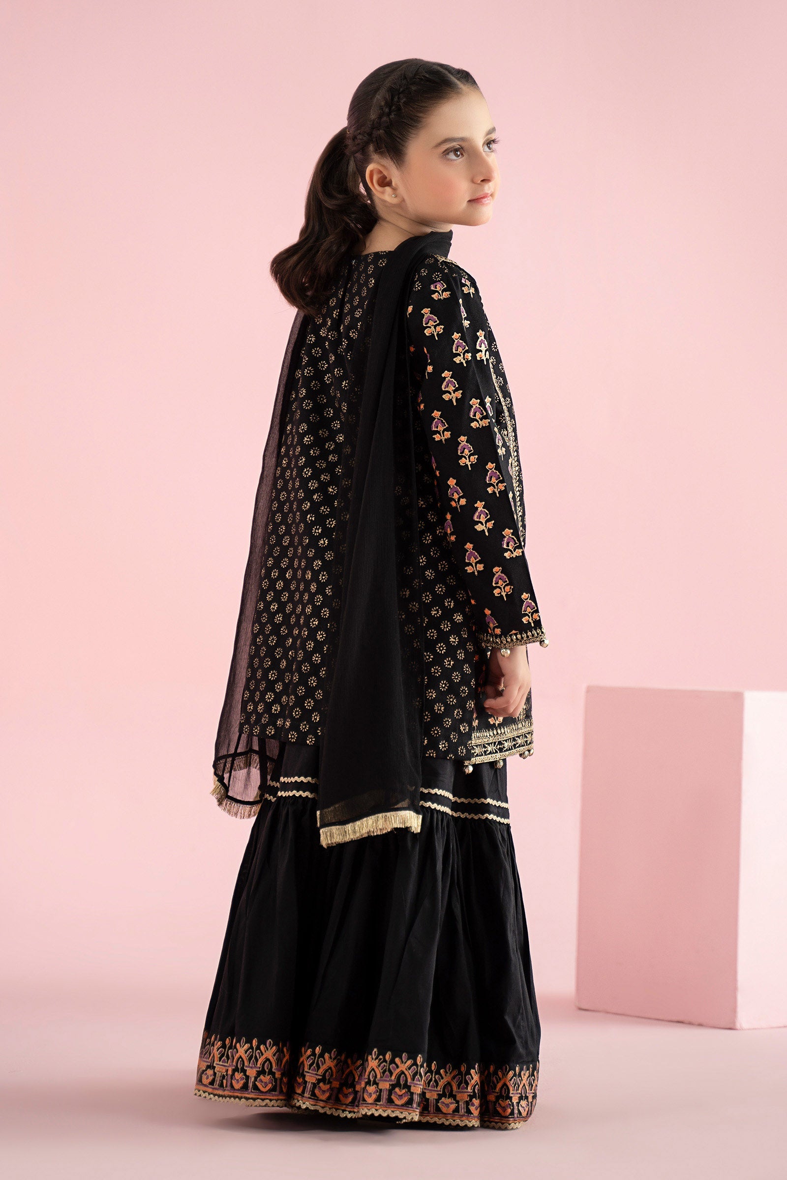 3 Piece Embroidered Karandi Suit - Kids Clothing - available at Maria Faisal in UK and USA.