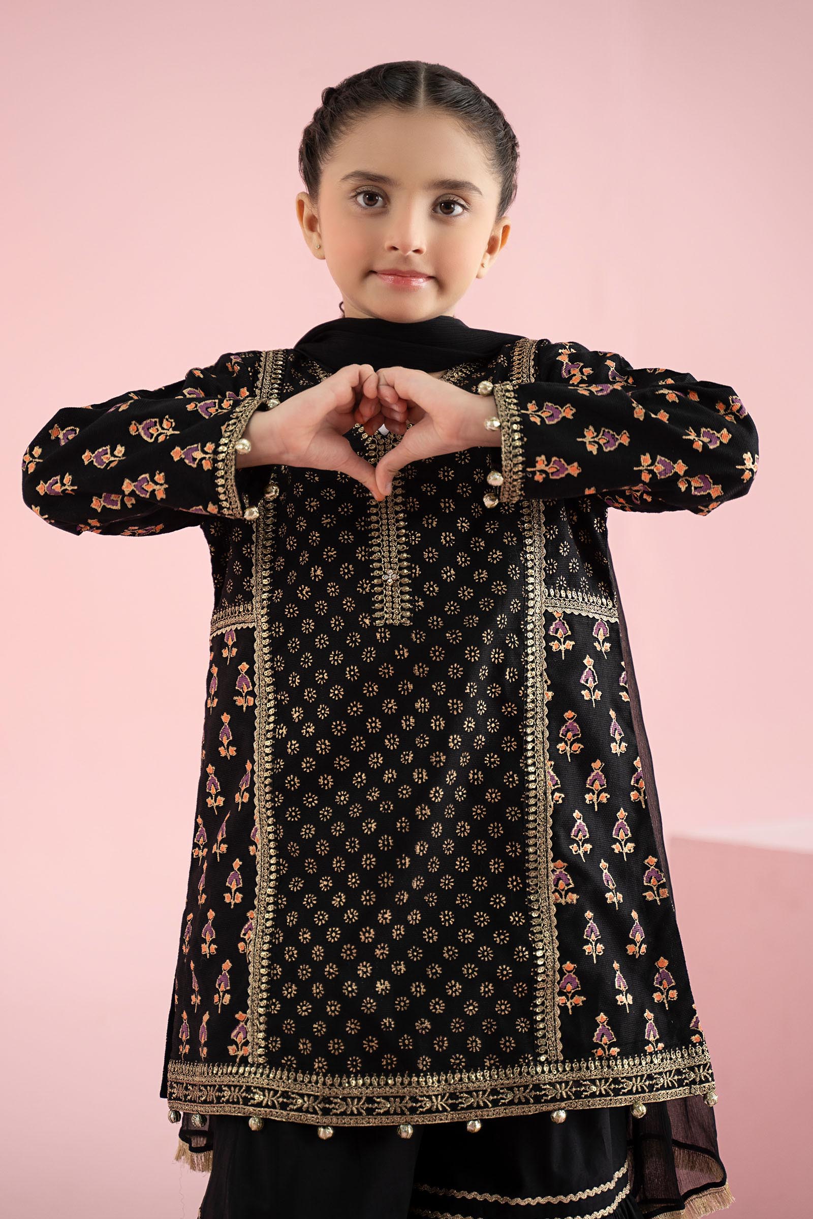 3 Piece Embroidered Karandi Suit - Kids Clothing - available at Maria Faisal in UK and USA.
