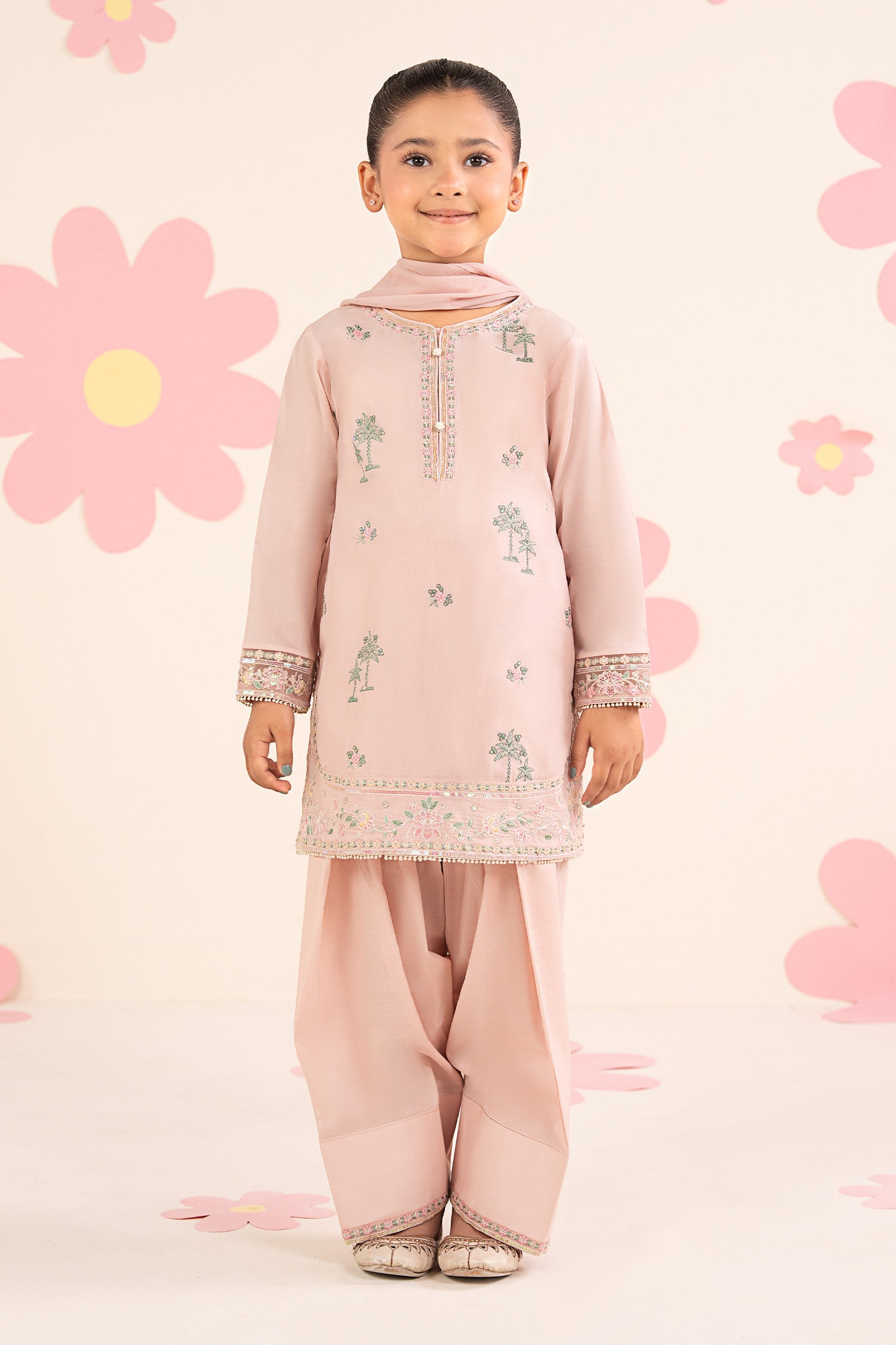 kids-clothes-mkd-ea26-08-pink by Maria B Kids - Designer Dress  - Type : KidsClothes - Available at Libasekhas UK - 100% Original 