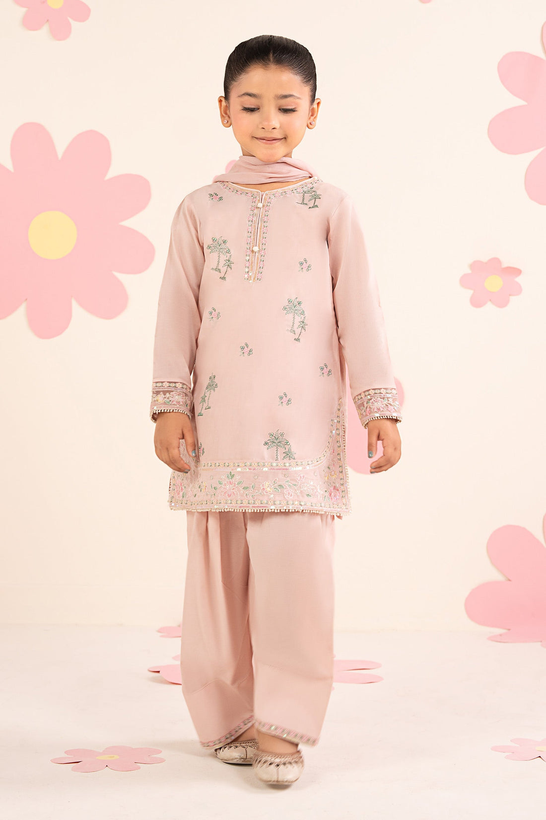 kids-clothes-mkd-ea26-08-pink by Maria B Kids - Designer Dress  - Type : KidsClothes - Available at Libasekhas UK - 100% Original 