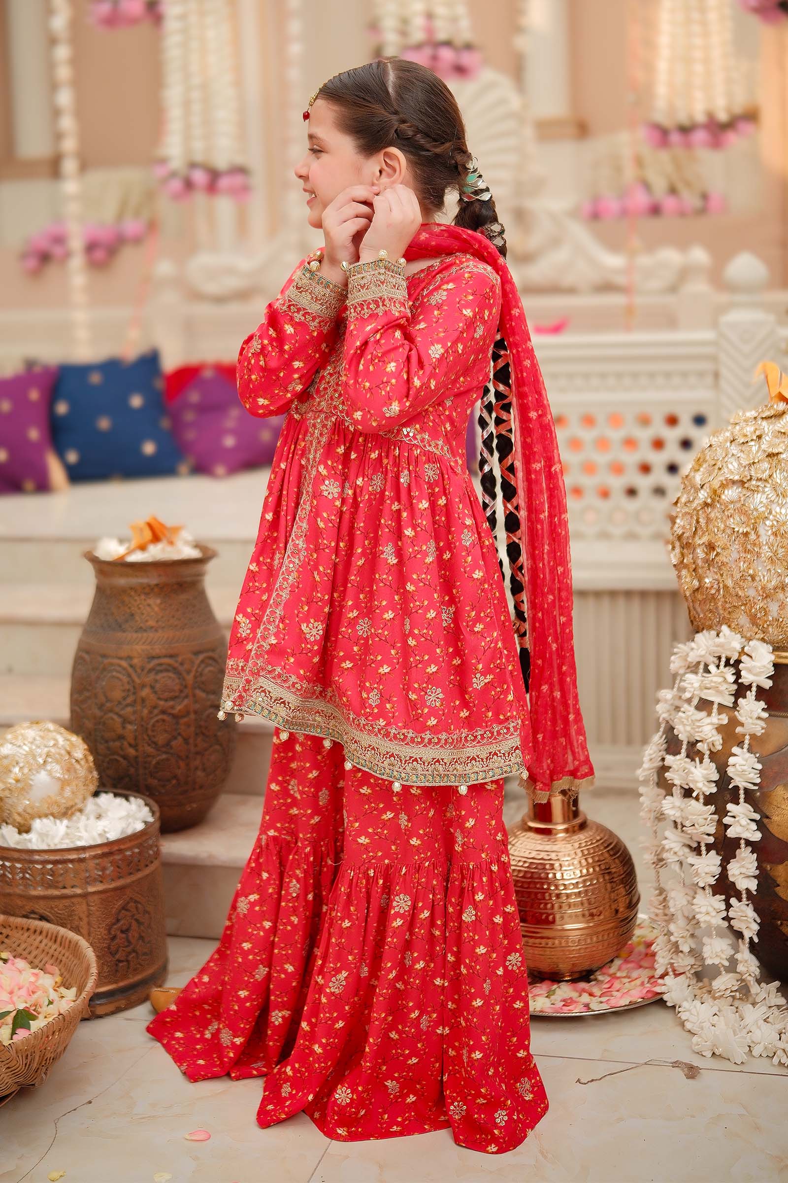 Maria B | 3 Piece Embroidered Marina Twill Suit | MKD-W24-12 - by - Libasekhas UK - Registered Vendor of : Maria B - 100% Original Designer Dresss
