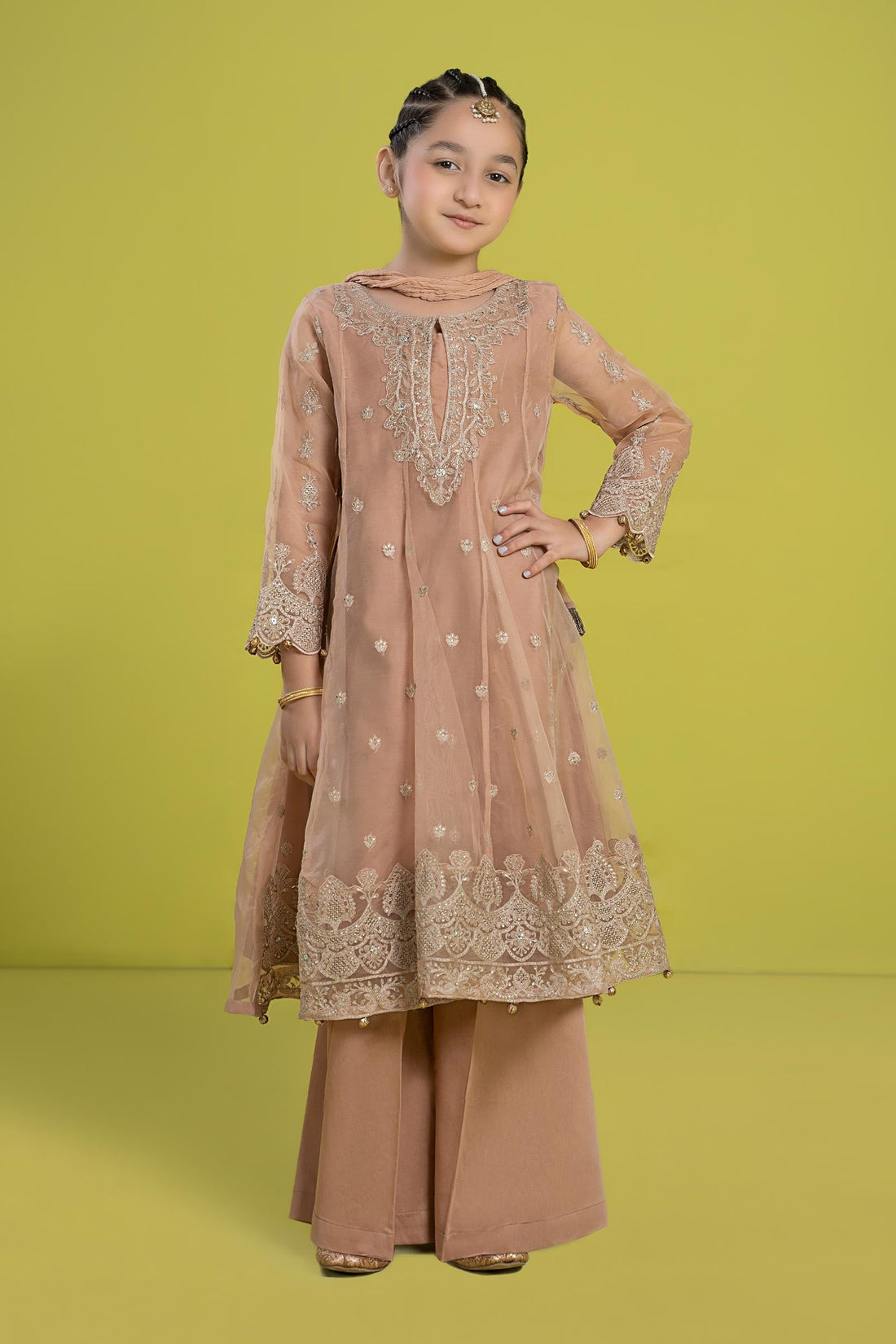 Maria B | 3 Piece Embroidered Organza Suit | MKS-EF24-05 - by - Libasekhas UK - Registered Vendor of : Maria B - 100% Original Designer Dresss
