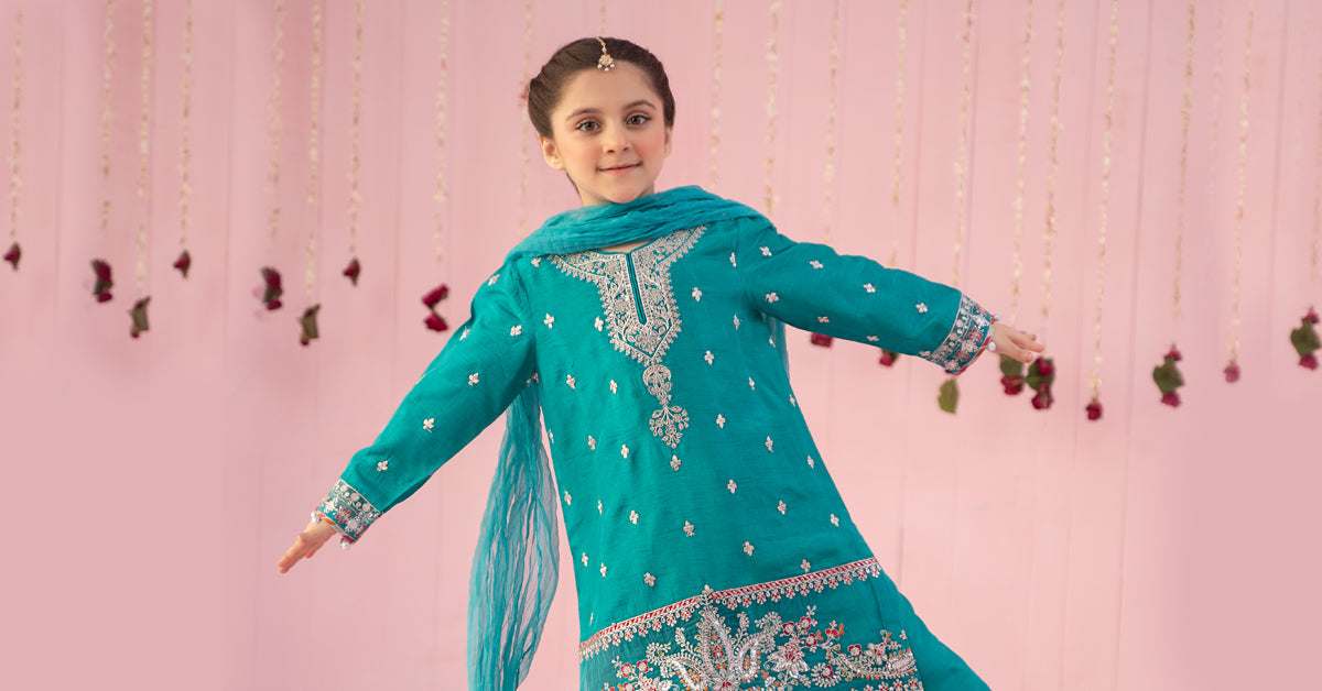 Maria B | 3 Piece Embroidered Raw Silk Suit | MKS-EF24-09 - by - Libasekhas UK - Registered Vendor of : Maria B - 100% Original Designer Dresss
