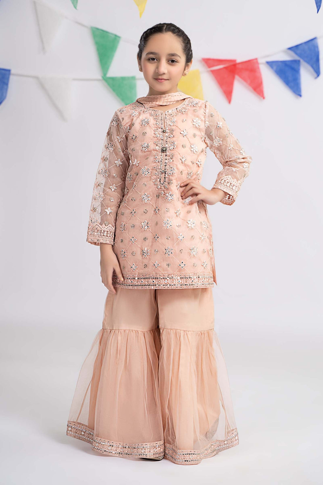 Maria B | 3 Piece Embroidered Organza Suit | MKS-EF24-11 - by - Libasekhas UK - Registered Vendor of : Maria B - 100% Original Designer Dresss