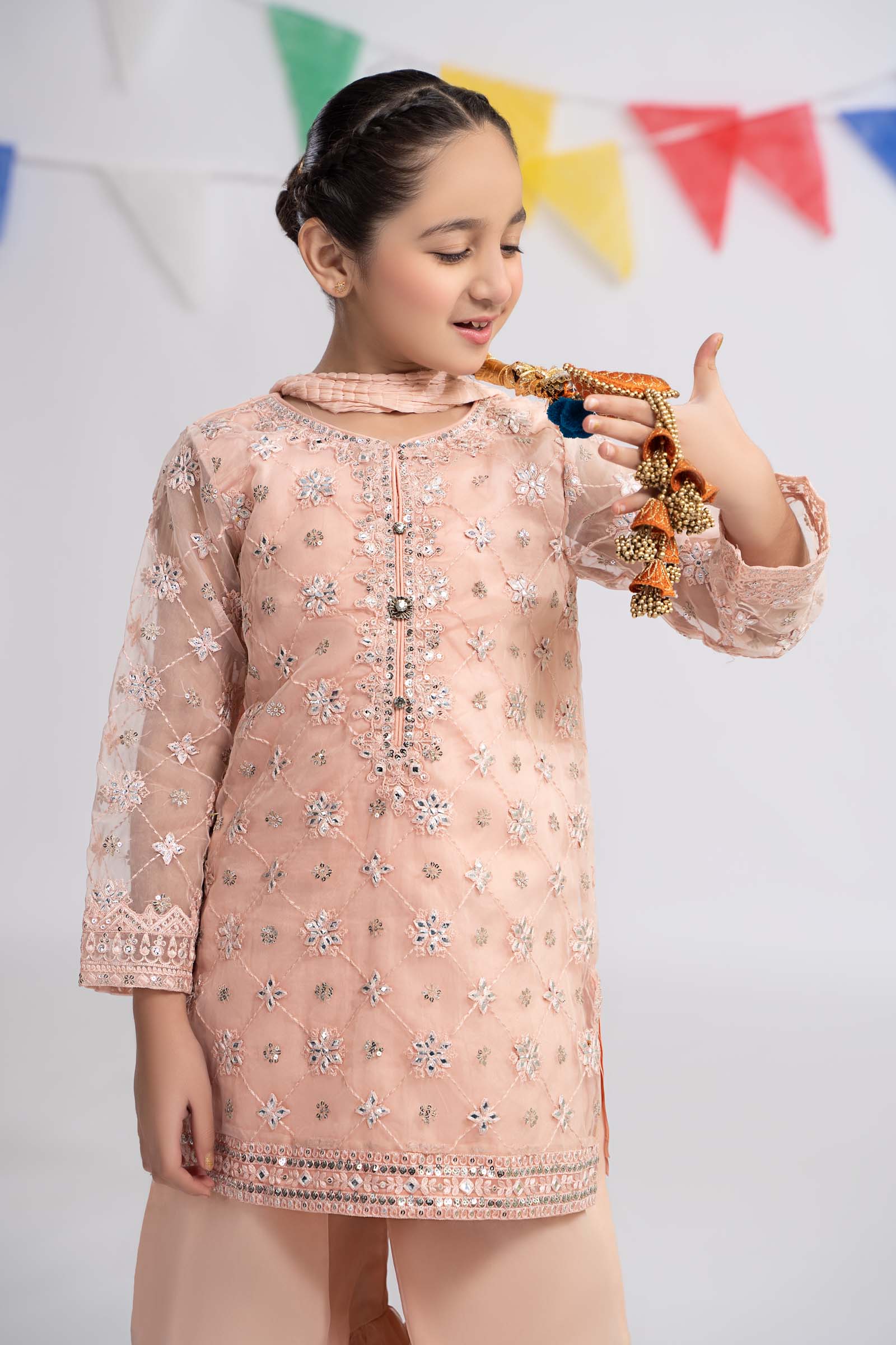 Maria B | 3 Piece Embroidered Organza Suit | MKS-EF24-11 - by - Libasekhas UK - Registered Vendor of : Maria B - 100% Original Designer Dresss
