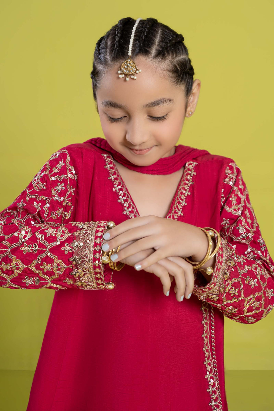 Maria B | 3 Piece Embroidered Raw Silk Suit | MKS-EF24-31 - by - Libasekhas UK - Registered Vendor of : Maria B - 100% Original Designer Dresss