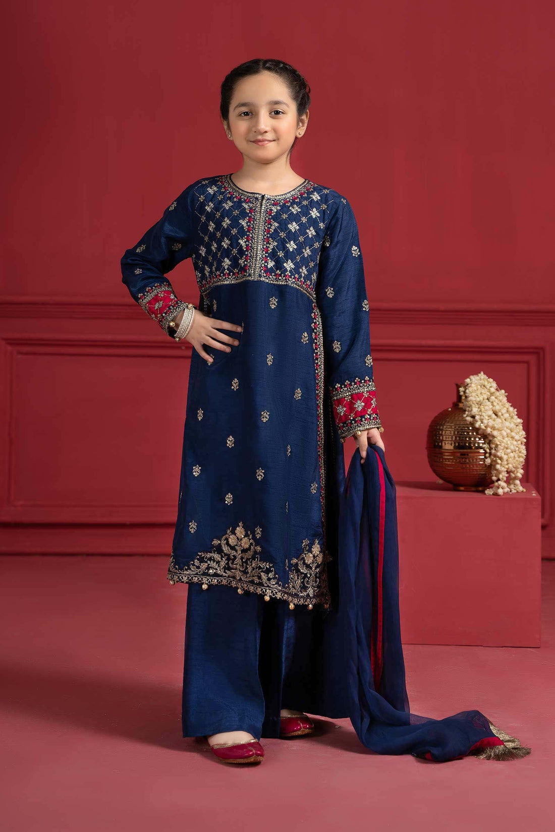 Maria B | Suit Blue MKS-W23-12 - by - Libasekhas UK - Registered Vendor of : Maria B - 100% Original Designer Dresss