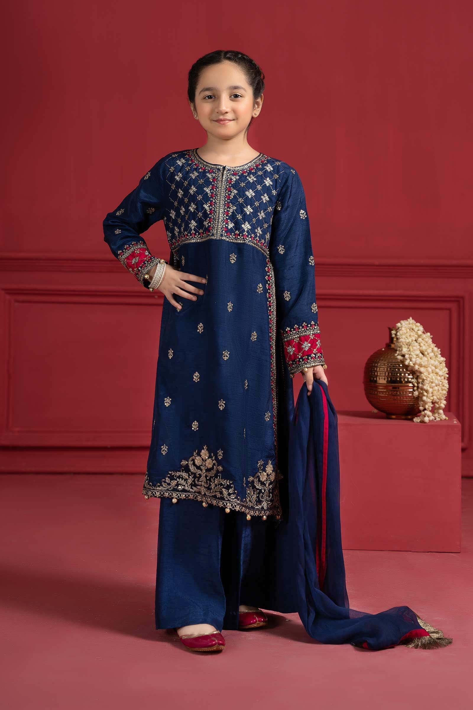 Maria B | Suit Blue MKS-W23-12 - by - Libasekhas UK - Registered Vendor of : Maria B - 100% Original Designer Dresss