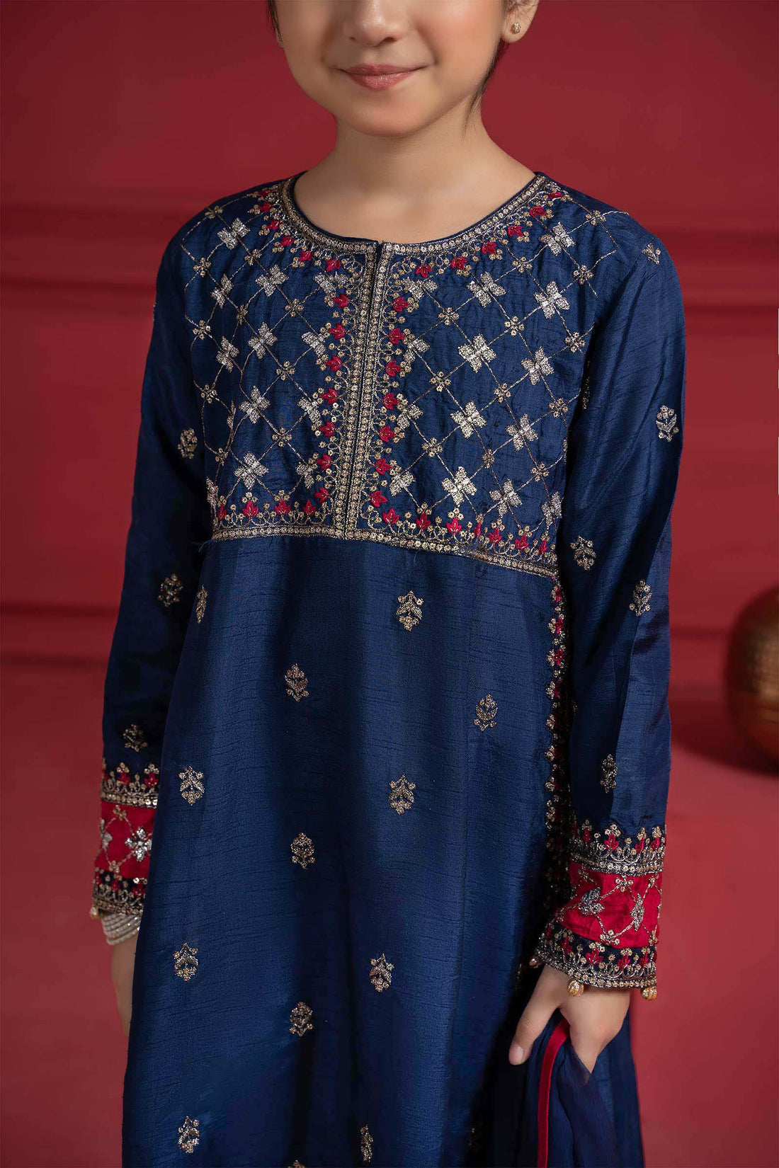 Maria B | Suit Blue MKS-W23-12 - by - Libasekhas UK - Registered Vendor of : Maria B - 100% Original Designer Dresss
