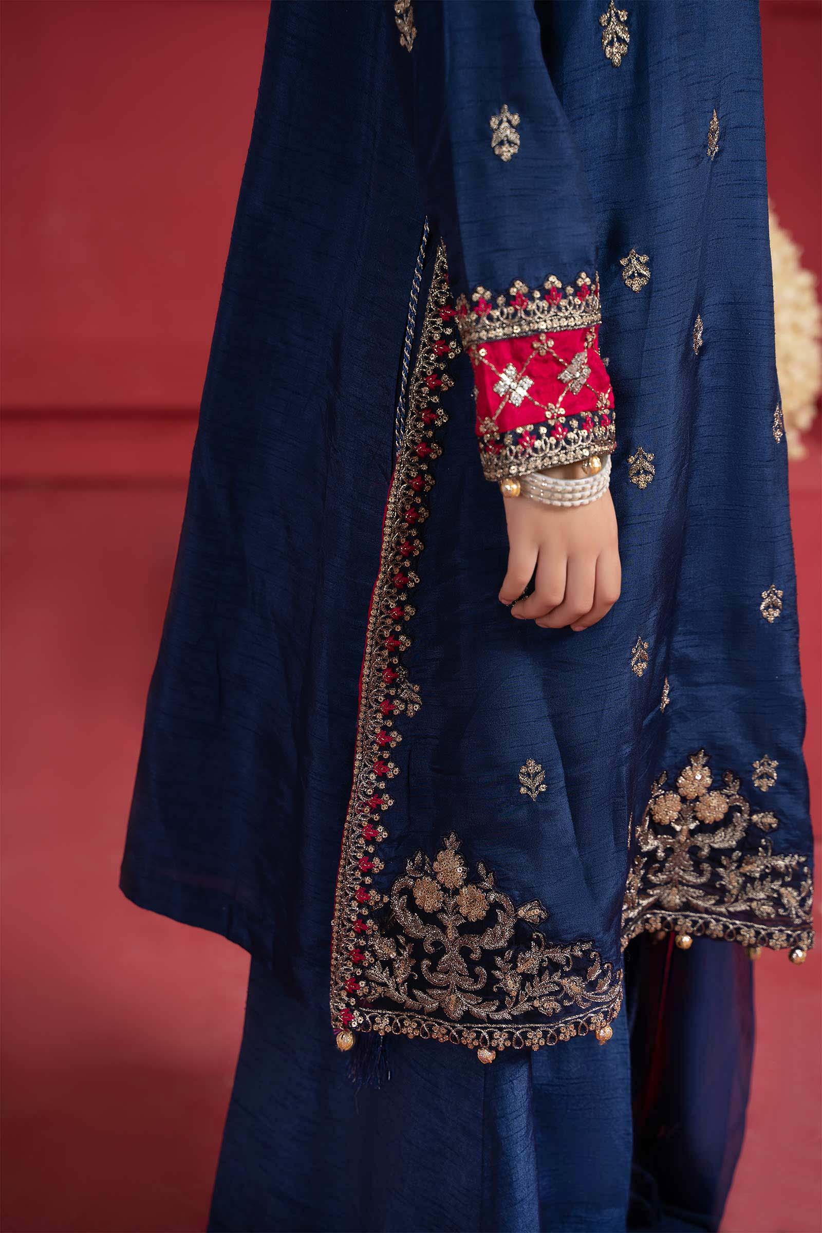 Maria B | Suit Blue MKS-W23-12 - by - Libasekhas UK - Registered Vendor of : Maria B - 100% Original Designer Dresss