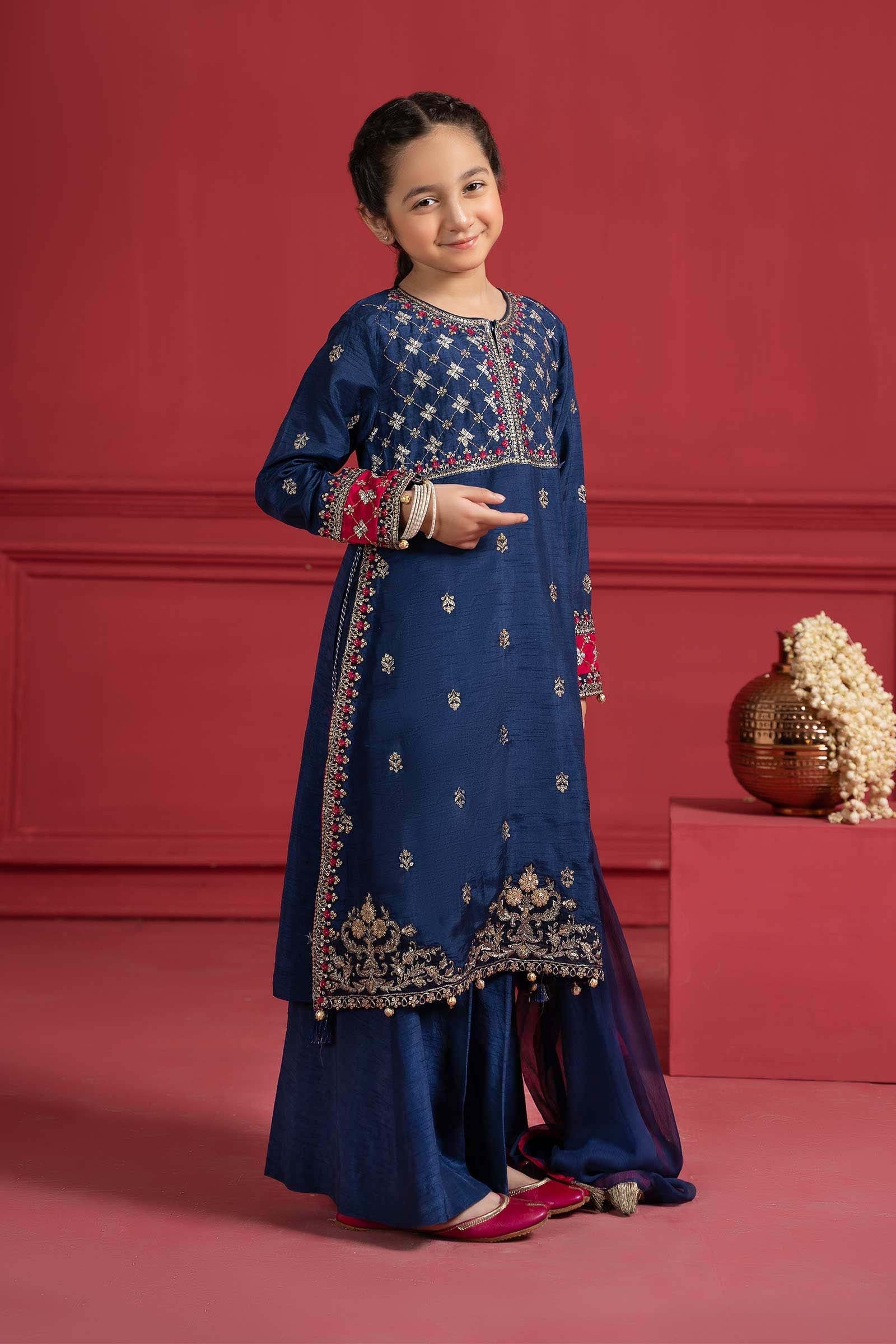 Maria B | Suit Blue MKS-W23-12 - by - Libasekhas UK - Registered Vendor of : Maria B - 100% Original Designer Dresss