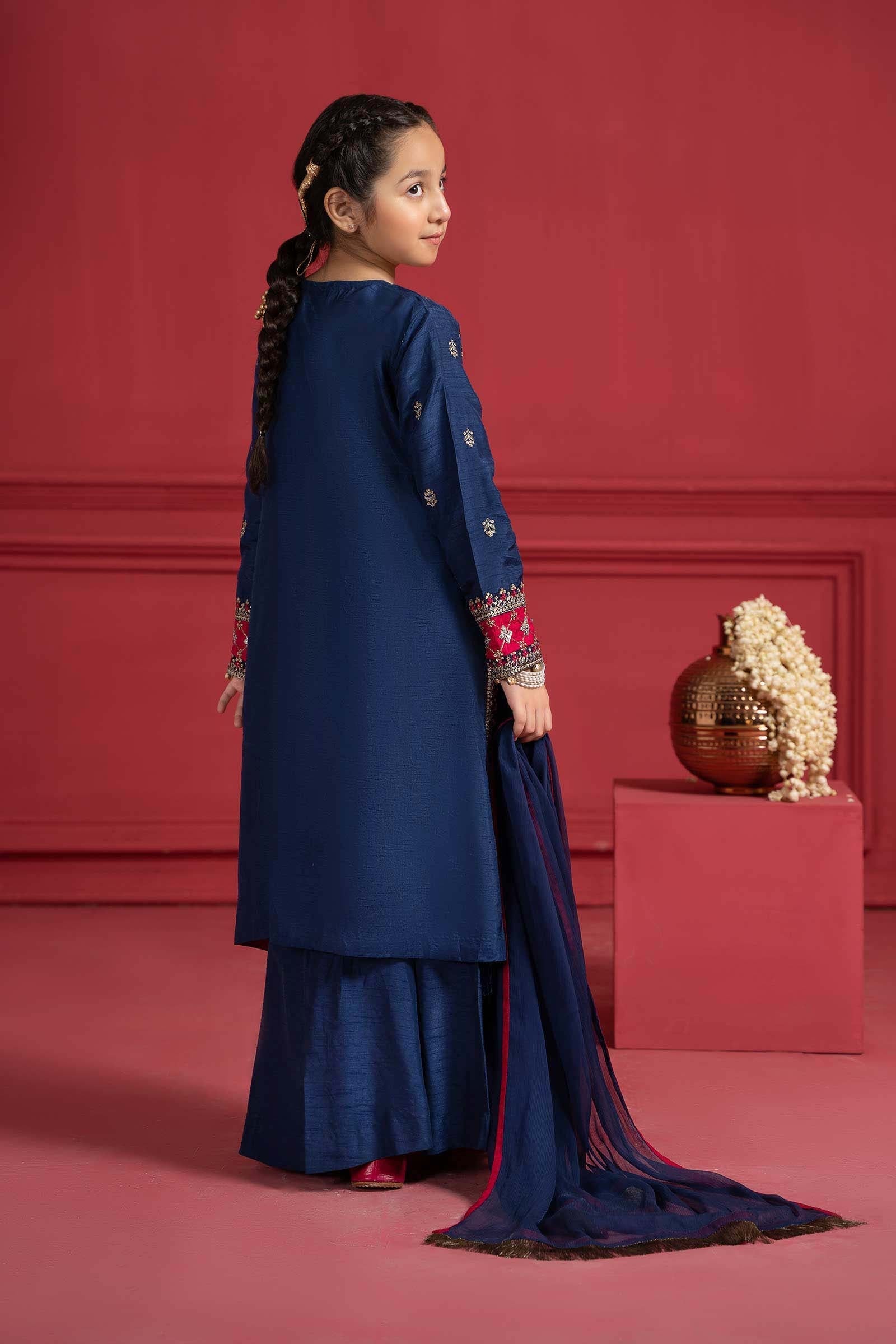 Maria B | Suit Blue MKS-W23-12 - by - Libasekhas UK - Registered Vendor of : Maria B - 100% Original Designer Dresss