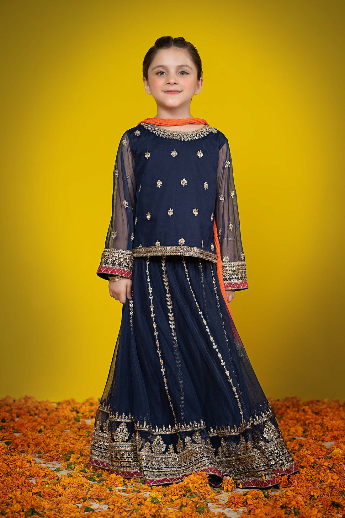 Maria B | Suit Navy Blue MKS-W23-35 - by - Libasekhas UK - Registered Vendor of : Maria B - 100% Original Designer Dresss