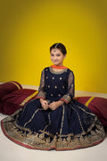 Maria B | Suit Navy Blue MKS-W23-35 - by - Libasekhas UK - Registered Vendor of : Maria B - 100% Original Designer Dresss