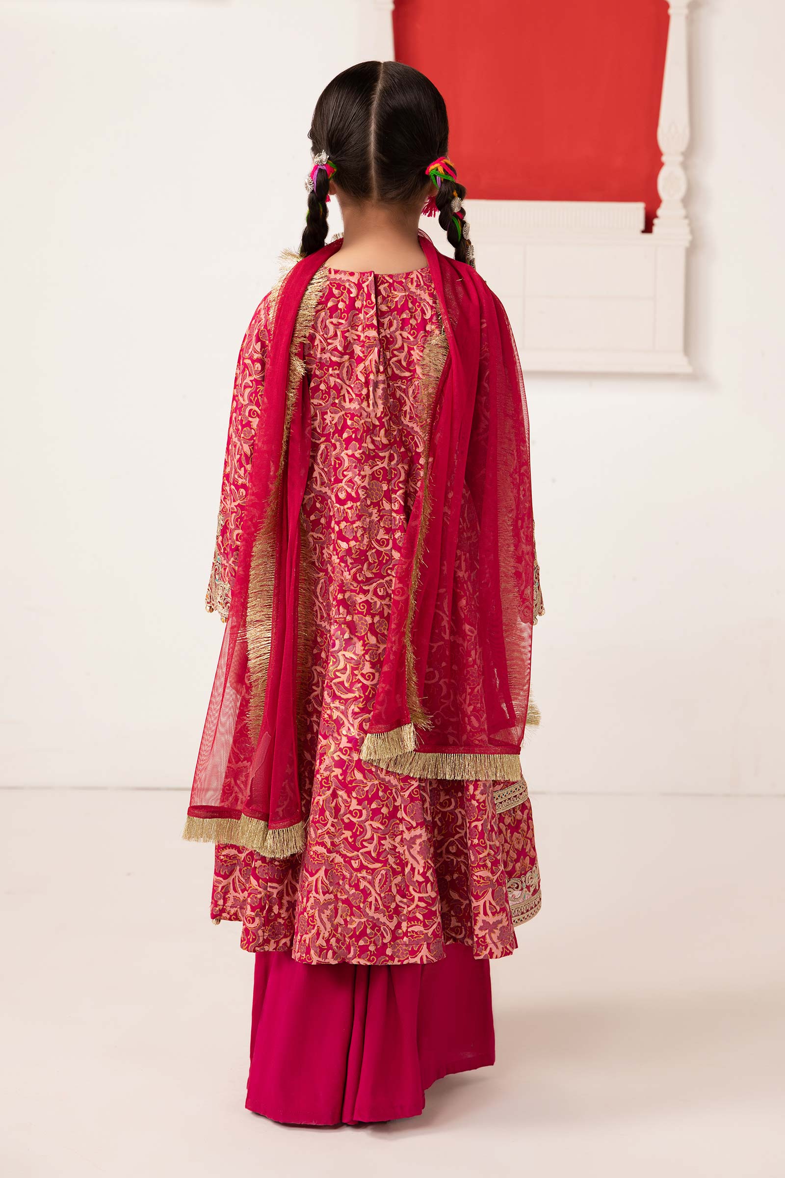 Maria B | 3 Piece Printed Raw Silk Suit | MKS-EA24-05 - by - Libasekhas UK - Registered Vendor of : Maria B - 100% Original Designer Dresss