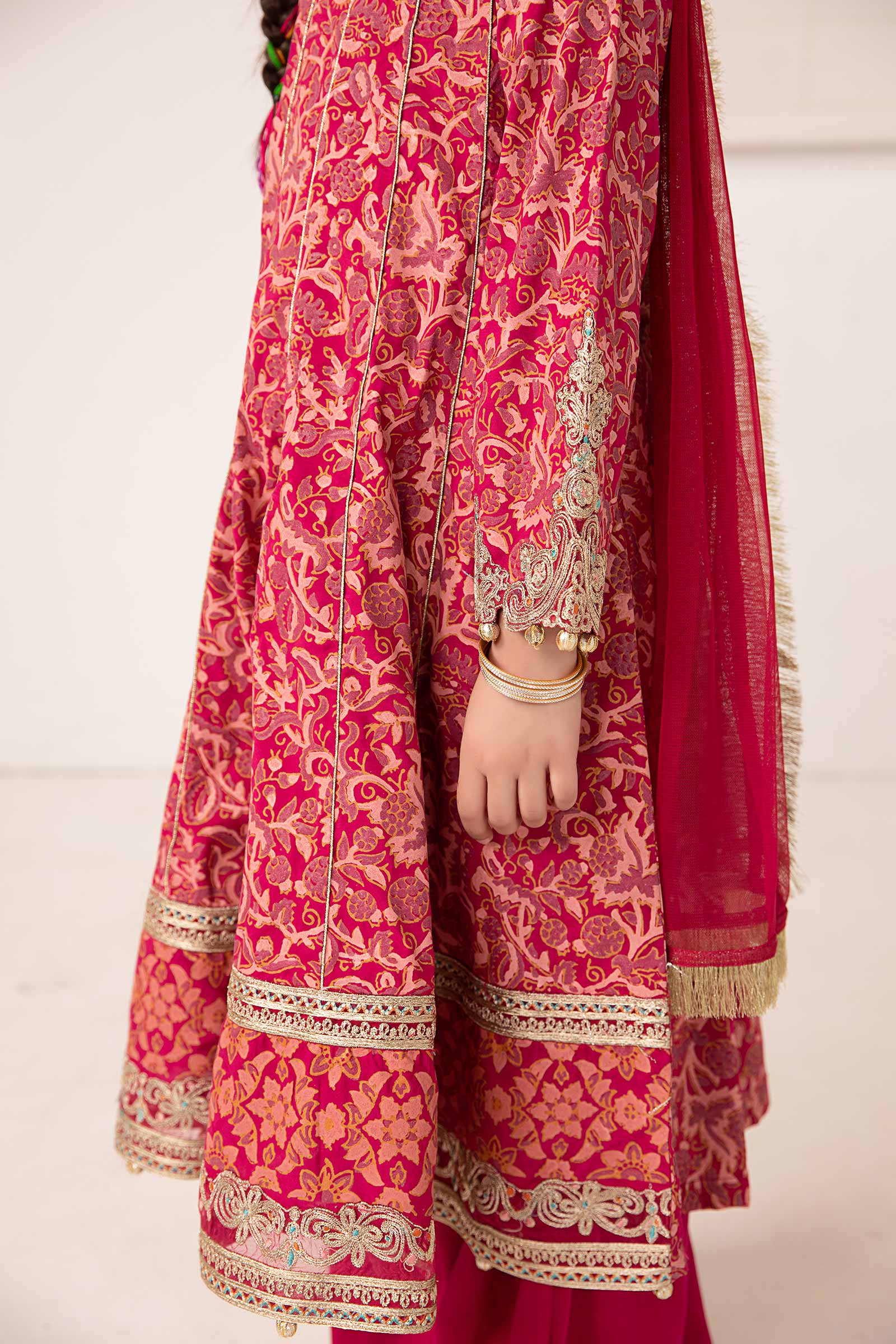 Maria B | 3 Piece Printed Raw Silk Suit | MKS-EA24-05 - by - Libasekhas UK - Registered Vendor of : Maria B - 100% Original Designer Dresss