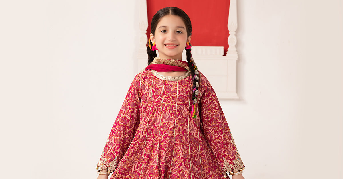 Maria B | 3 Piece Printed Raw Silk Suit | MKS-EA24-05 - by - Libasekhas UK - Registered Vendor of : Maria B - 100% Original Designer Dresss