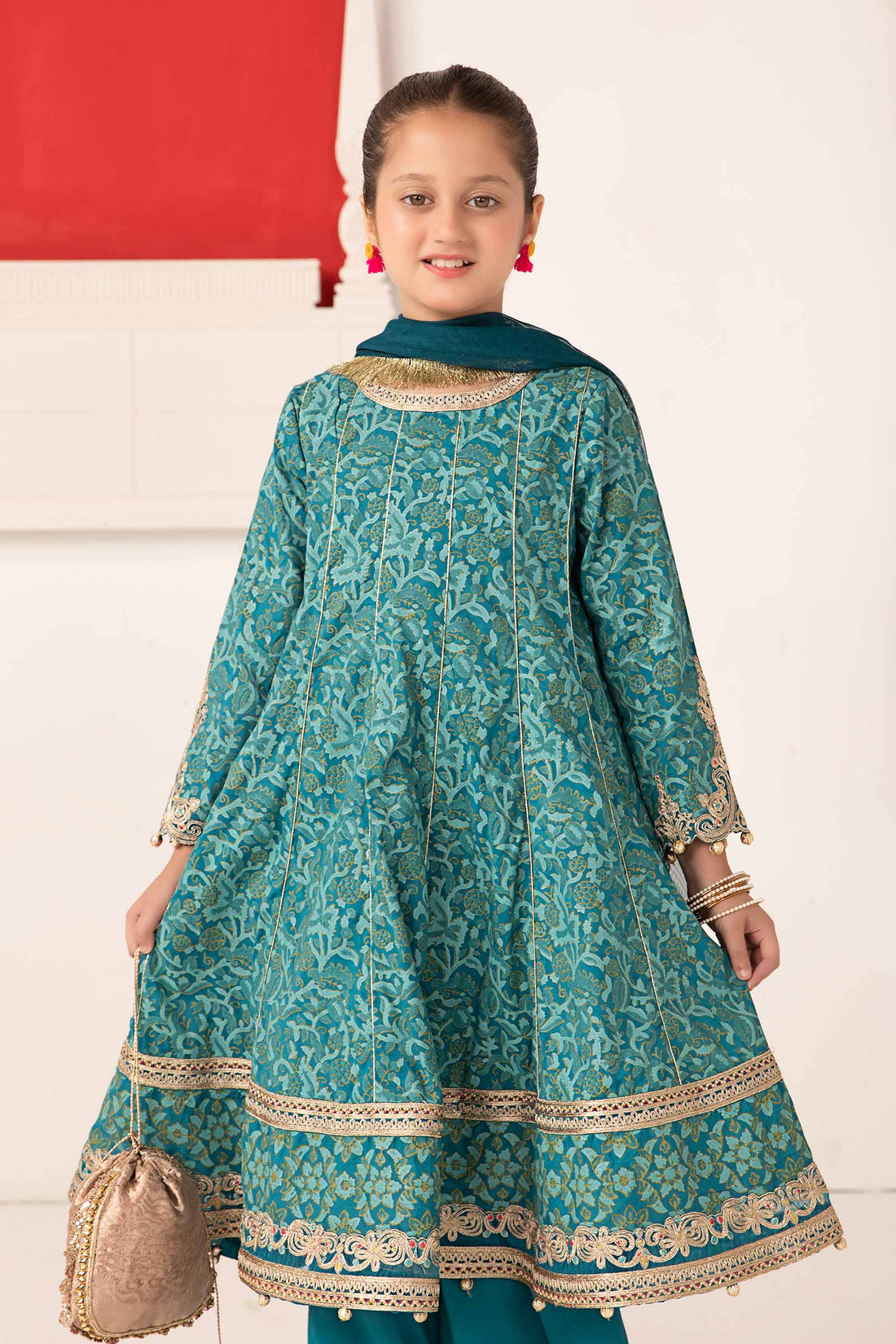 Maria B | 3 Piece Printed Raw Silk Suit | MKS-EA24-05 - by - Libasekhas UK - Registered Vendor of : Maria B - 100% Original Designer Dresss