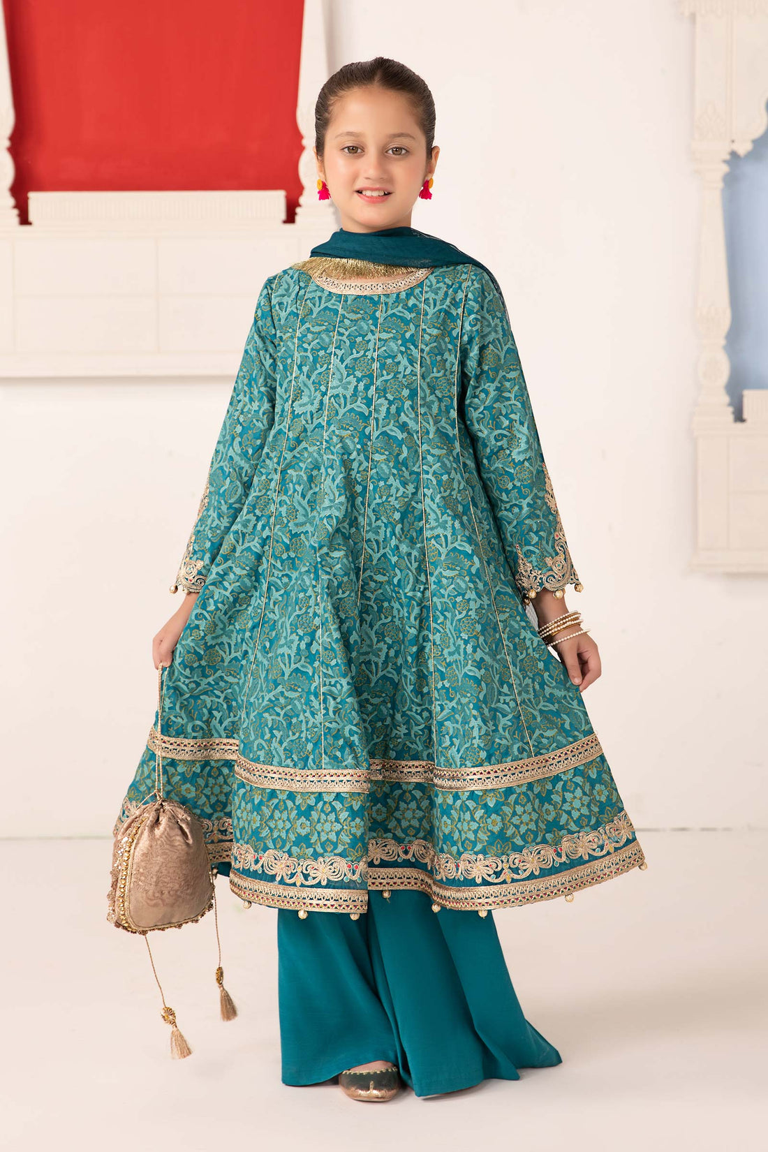 Maria B | 3 Piece Printed Raw Silk Suit | MKS-EA24-05 - by - Libasekhas UK - Registered Vendor of : Maria B - 100% Original Designer Dresss