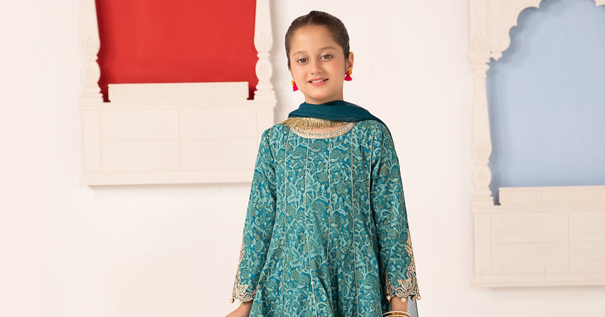 Maria B | 3 Piece Printed Raw Silk Suit | MKS-EA24-05 - by - Libasekhas UK - Registered Vendor of : Maria B - 100% Original Designer Dresss