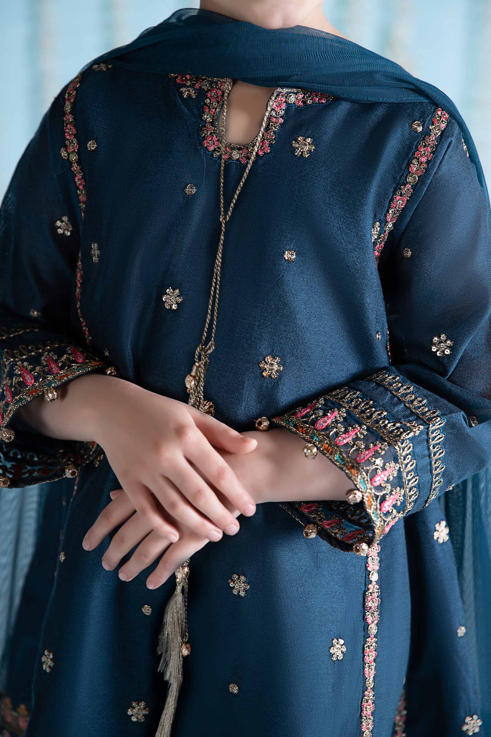 Maria B | 3 Piece Embroidered Yarn Dyed Suit | MKS-EA24-19 - by - Libasekhas UK - Registered Vendor of : Maria B - 100% Original Designer Dresss