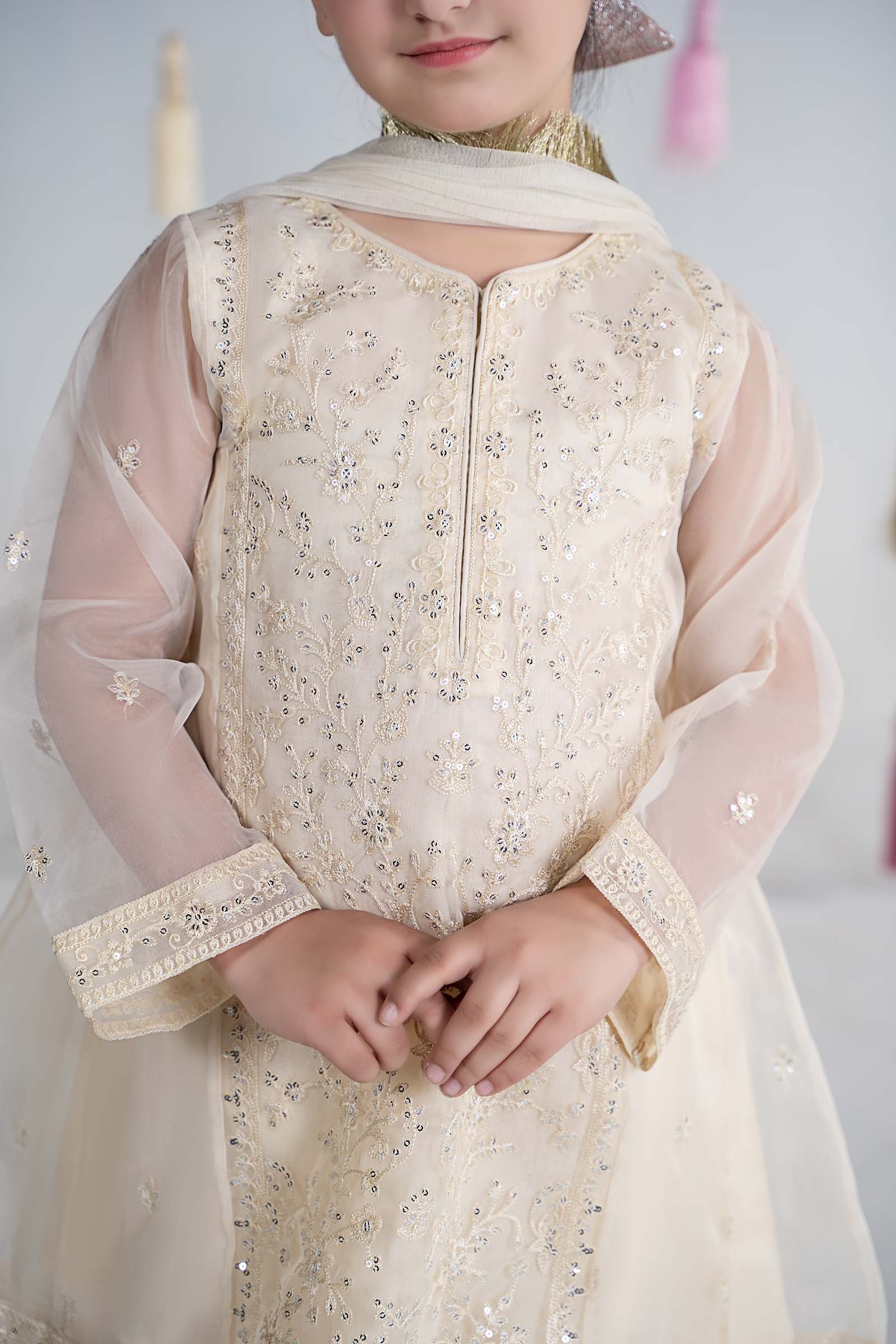 Maria B | 3 Piece Embroidered Organza Suit | MKS-EA24-25 - by - Libasekhas UK - Registered Vendor of : Maria B - 100% Original Designer Dresss