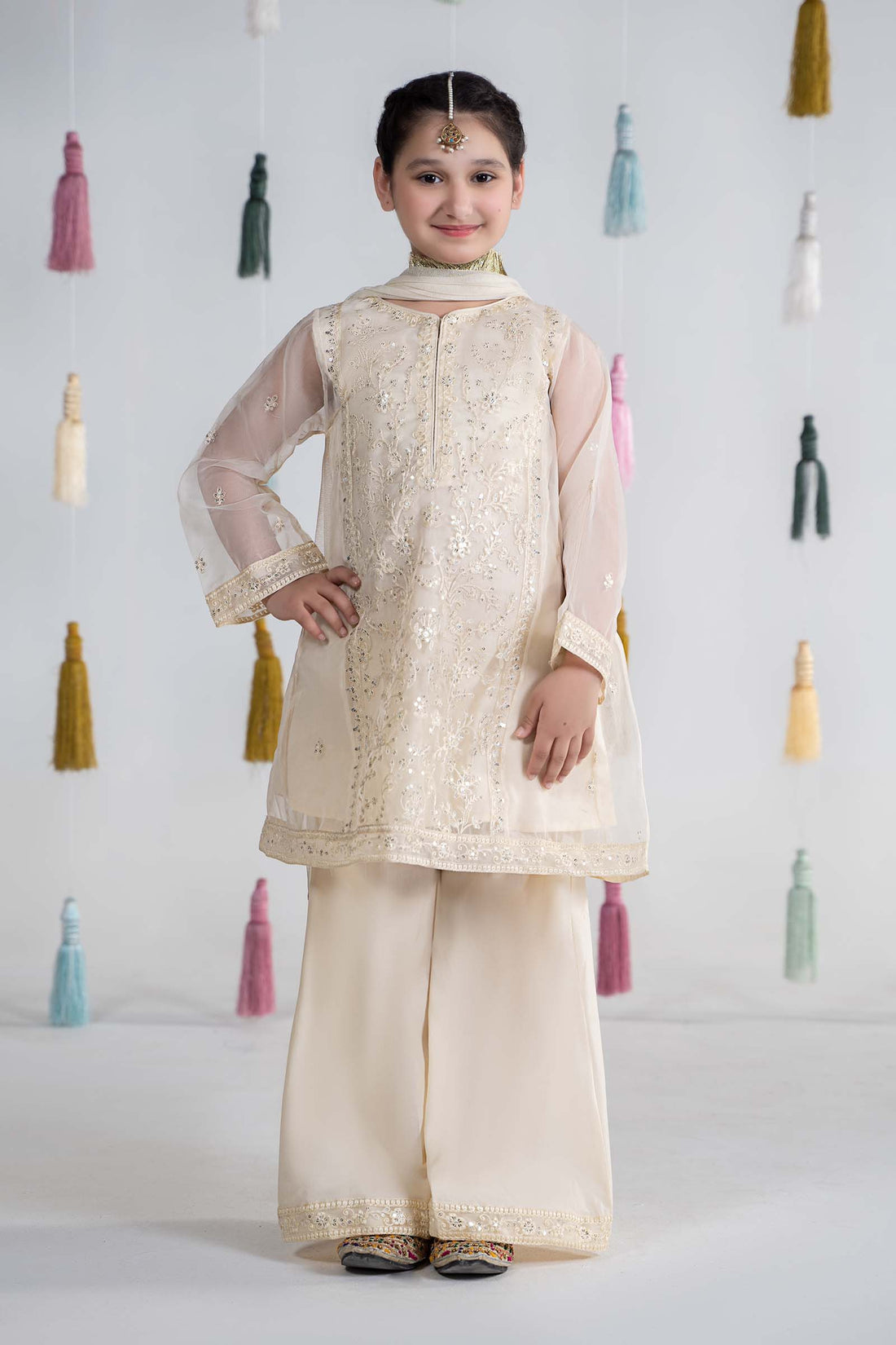 Maria B | 3 Piece Embroidered Organza Suit | MKS-EA24-25 - by - Libasekhas UK - Registered Vendor of : Maria B - 100% Original Designer Dresss