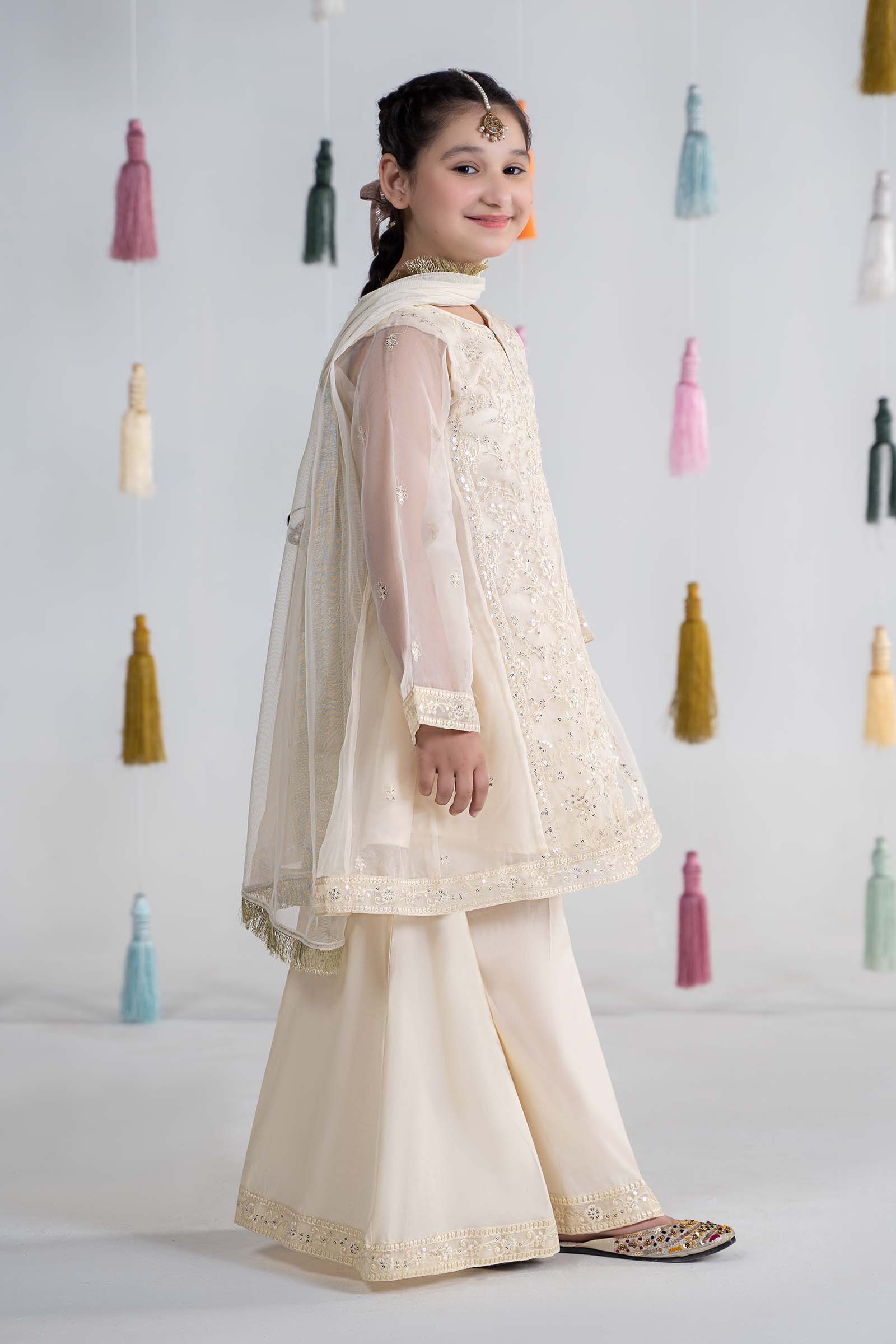 Maria B | 3 Piece Embroidered Organza Suit | MKS-EA24-25 - by - Libasekhas UK - Registered Vendor of : Maria B - 100% Original Designer Dresss