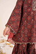 kids-clothes-mks-ea26-05-maroon by Maria B Kids - Designer Dress  - Type : KidsClothes - Available at Libasekhas UK - 100% Original 