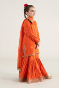 3 Piece Embroidered Raw Silk Suit - Kids Clothing - available at Maria Faisal in UK and USA.