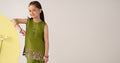 kids-clothes-mks-ea26-04-green by Maria B Kids - Designer Dress  - Type : KidsClothes - Available at Libasekhas UK - 100% Original 
