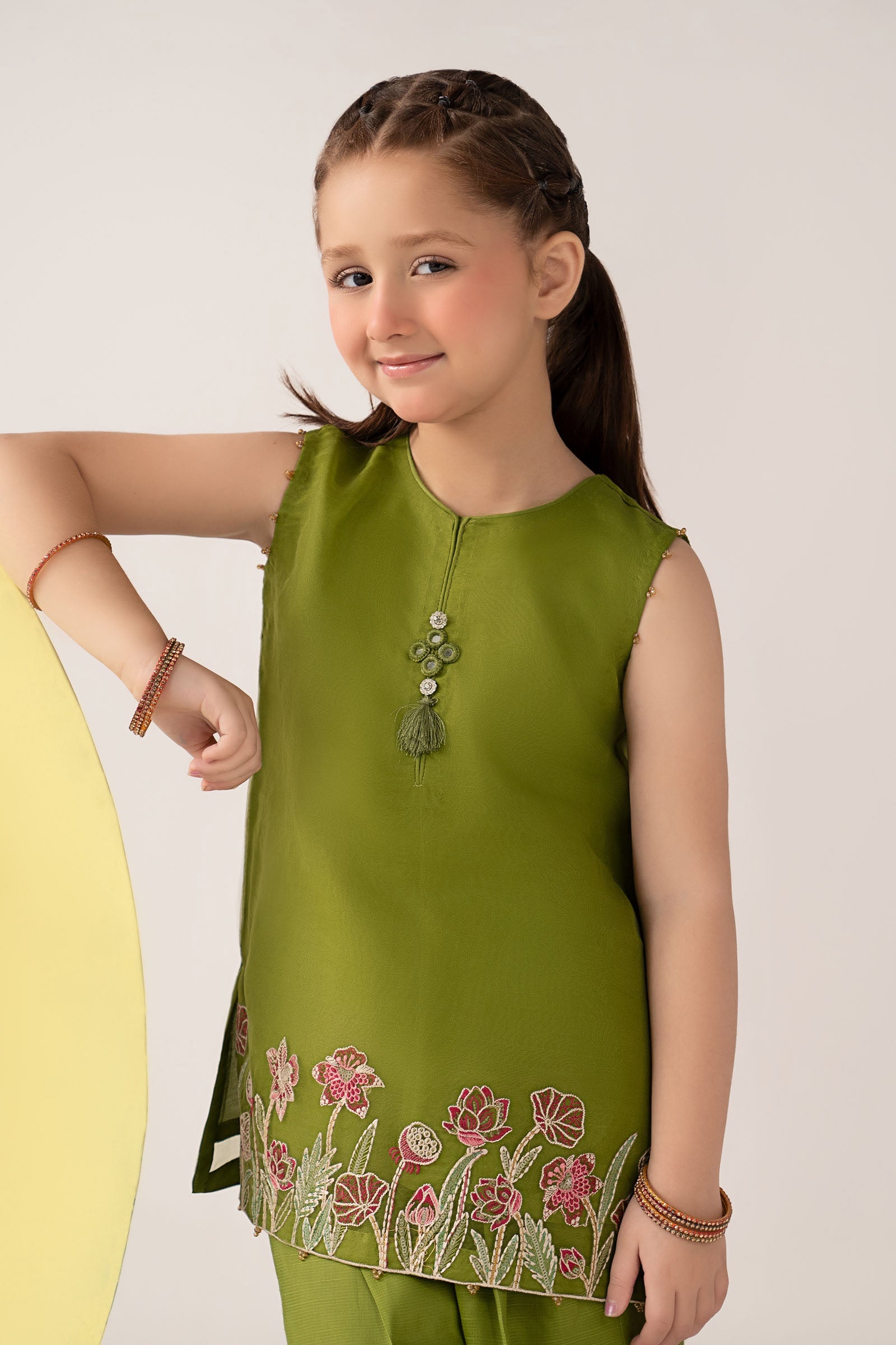 kids-clothes-mks-ea26-04-green by Maria B Kids - Designer Dress  - Type : KidsClothes - Available at Libasekhas UK - 100% Original 