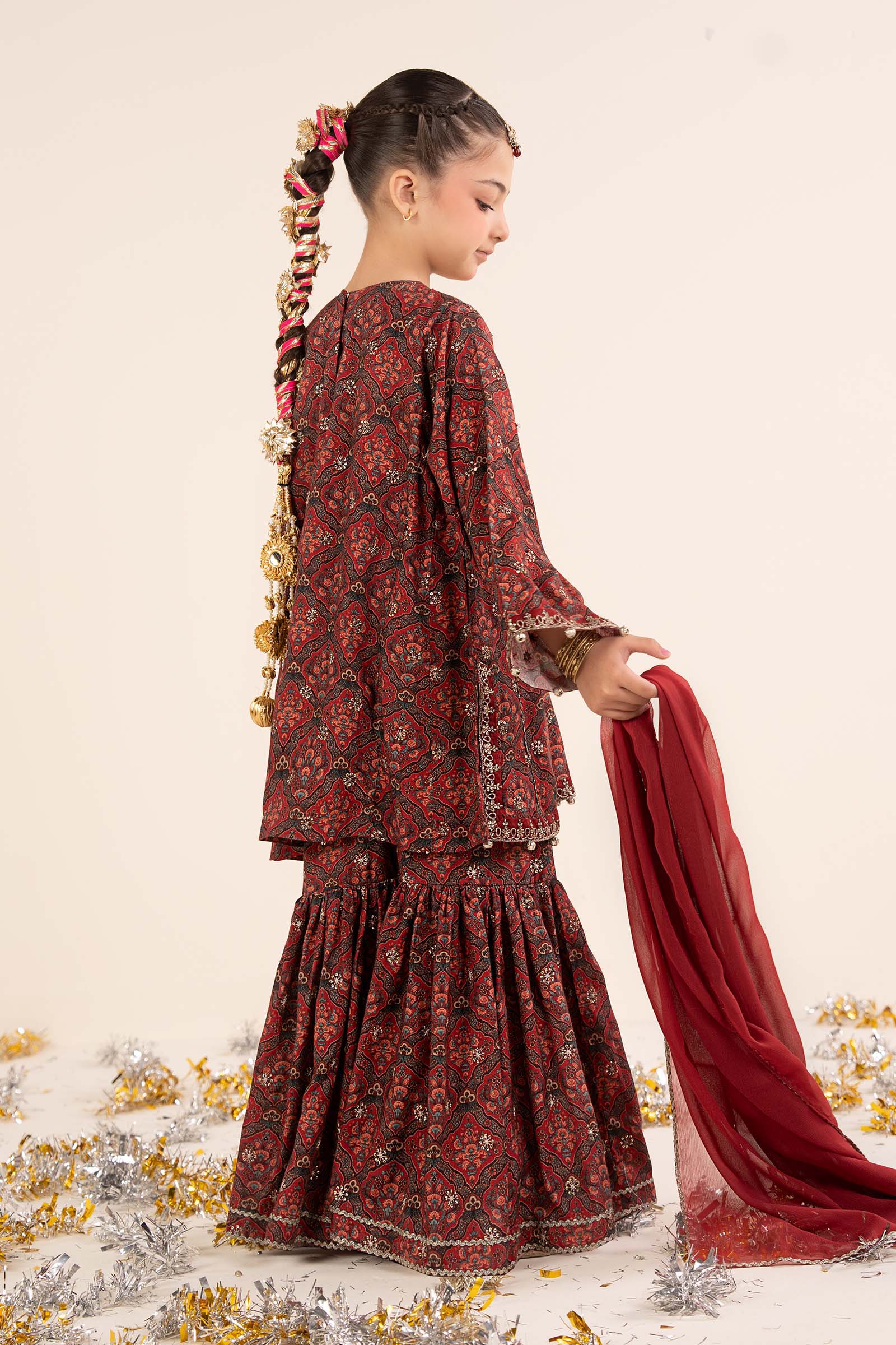 kids-clothes-mks-ea26-05-maroon by Maria B Kids - Designer Dress  - Type : KidsClothes - Available at Libasekhas UK - 100% Original 