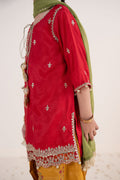 kids-clothes-mks-ea26-09-red-and-mustard by Maria B Kids - Designer Dress  - Type : KidsClothes - Available at Libasekhas UK - 100% Original 
