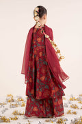 kids-clothes-mks-ea26-12-maroon by Maria B Kids - Designer Dress  - Type : KidsClothes - Available at Libasekhas UK - 100% Original 