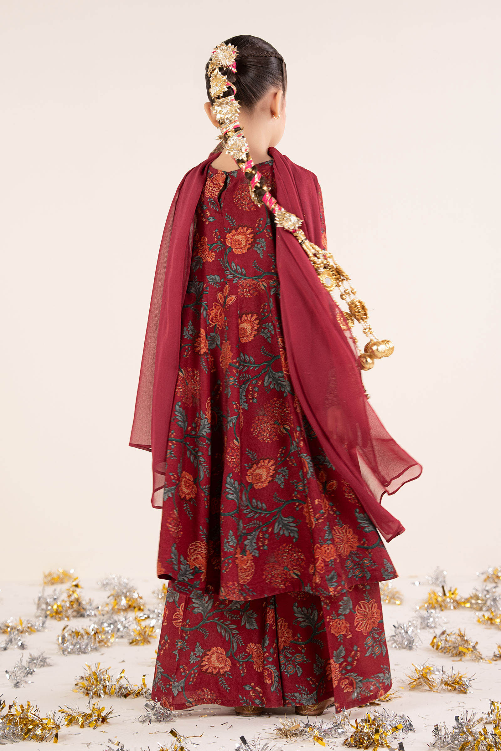 kids-clothes-mks-ea26-12-maroon by Maria B Kids - Designer Dress  - Type : KidsClothes - Available at Libasekhas UK - 100% Original 