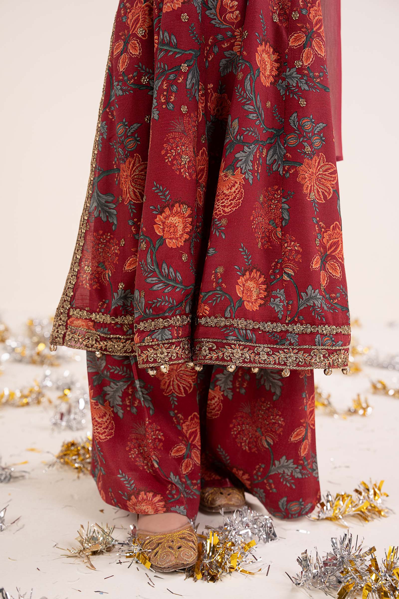 kids-clothes-mks-ea26-12-maroon by Maria B Kids - Designer Dress  - Type : KidsClothes - Available at Libasekhas UK - 100% Original 