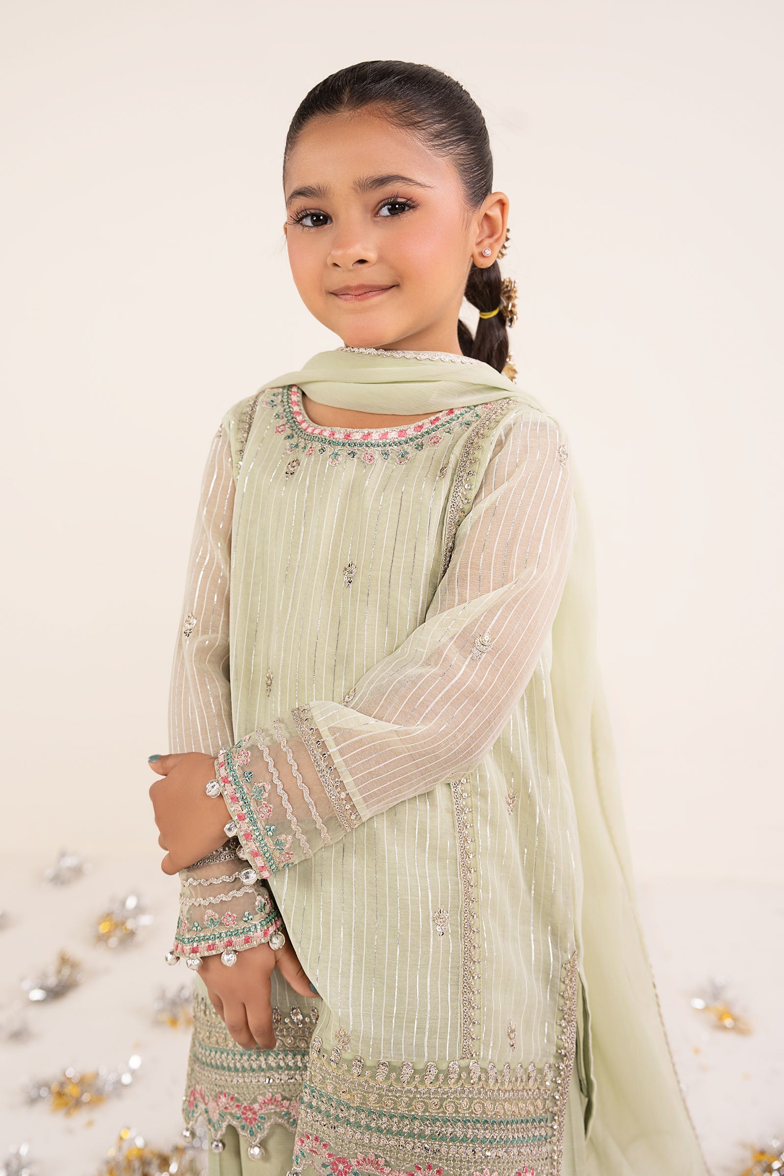 kids-clothes-mks-ea26-16-mint-green by Maria B Kids - Designer Dress  - Type : KidsClothes - Available at Libasekhas UK - 100% Original 