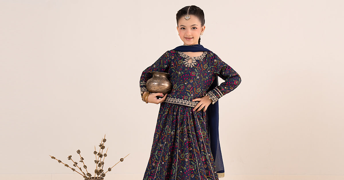 kids-clothes-mks-ea26-17-navy-blue by Maria B Kids - Designer Dress  - Type : KidsClothes - Available at Libasekhas UK - 100% Original 