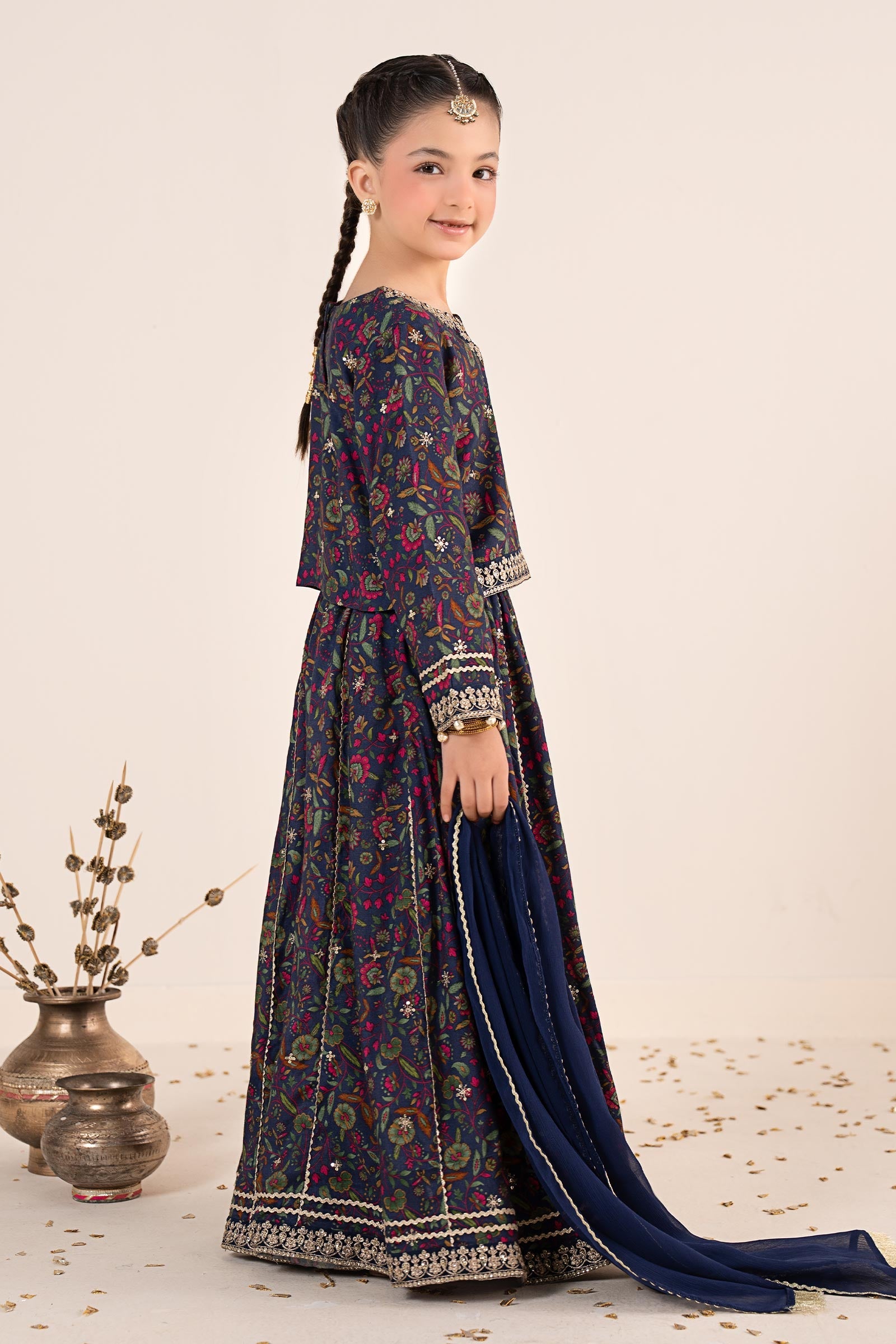 kids-clothes-mks-ea26-17-navy-blue by Maria B Kids - Designer Dress  - Type : KidsClothes - Available at Libasekhas UK - 100% Original 