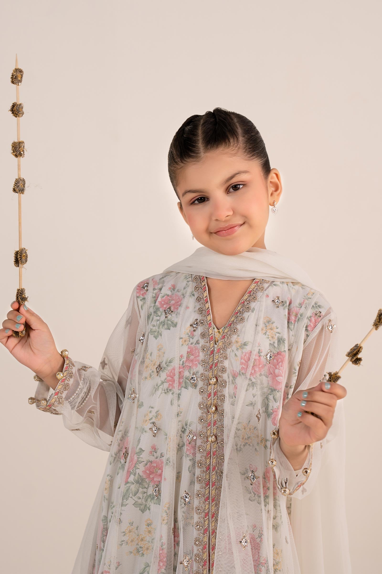 kids-clothes-mks-ea26-18-off-white by Maria B Kids - Designer Dress  - Type : KidsClothes - Available at Libasekhas UK - 100% Original 