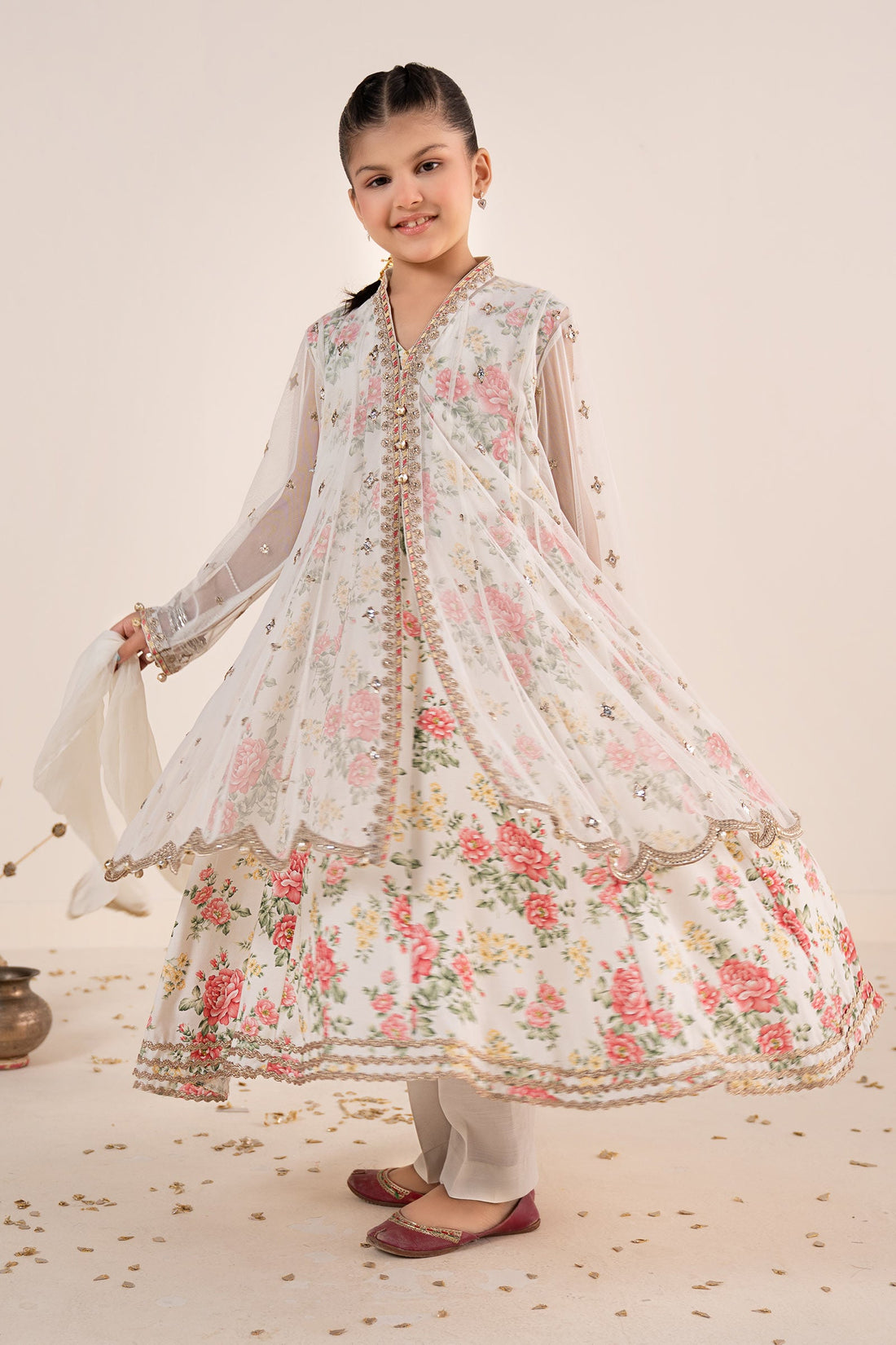 kids-clothes-mks-ea26-18-off-white by Maria B Kids - Designer Dress  - Type : KidsClothes - Available at Libasekhas UK - 100% Original 