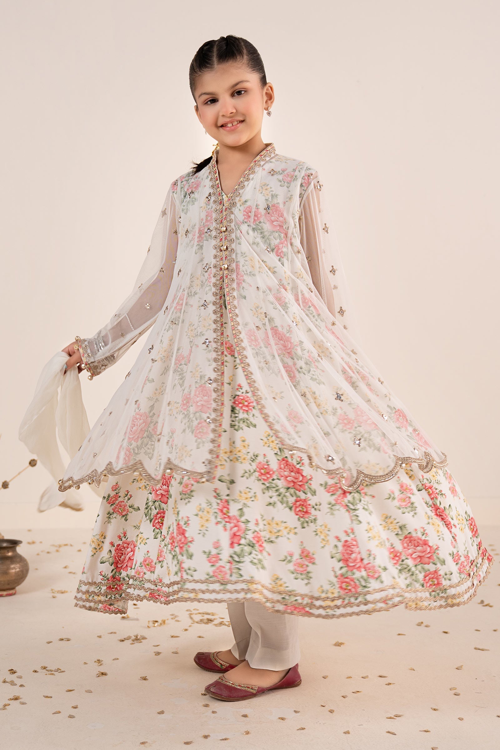 kids-clothes-mks-ea26-18-off-white by Maria B Kids - Designer Dress  - Type : KidsClothes - Available at Libasekhas UK - 100% Original 