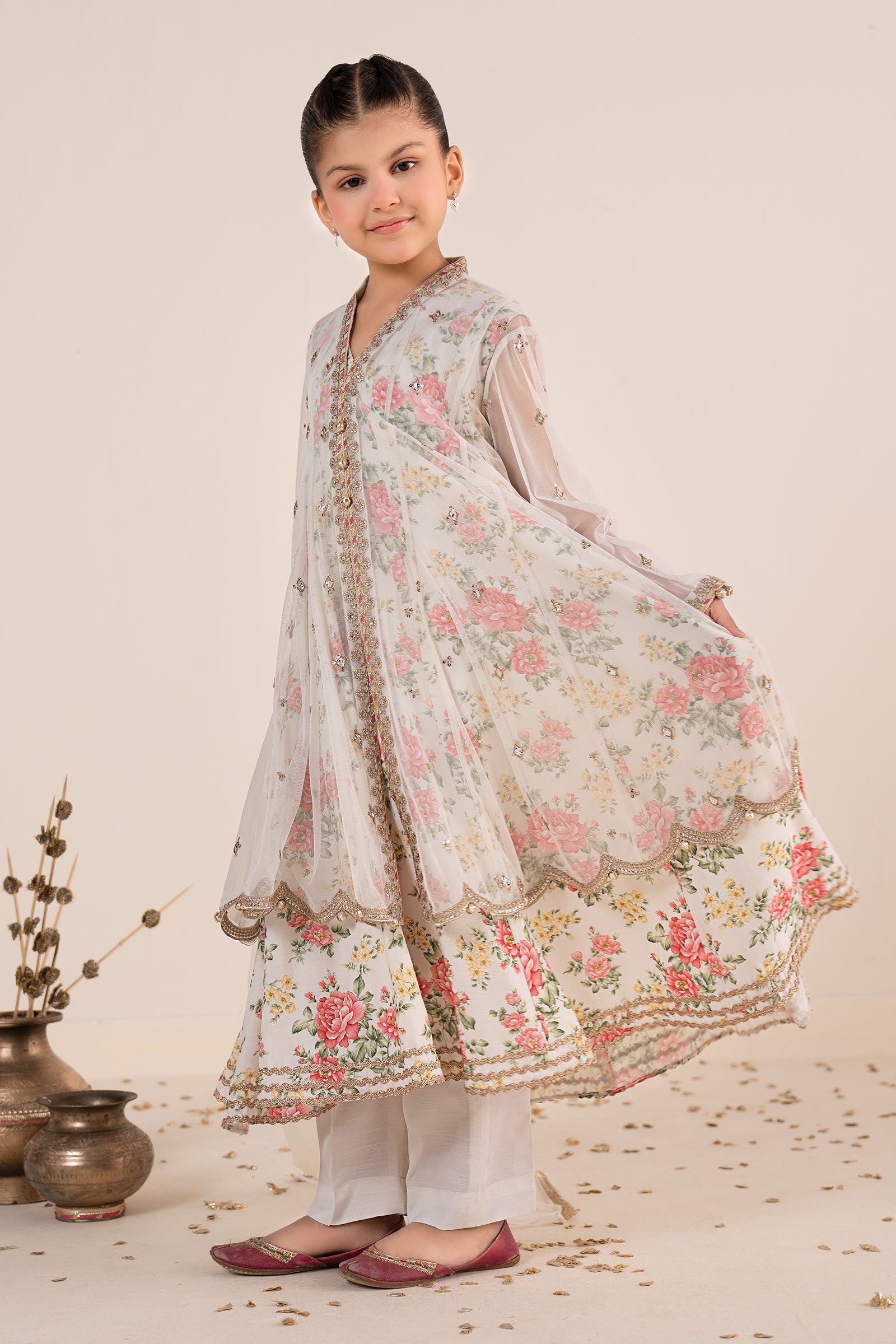 kids-clothes-mks-ea26-18-off-white by Maria B Kids - Designer Dress  - Type : KidsClothes - Available at Libasekhas UK - 100% Original 