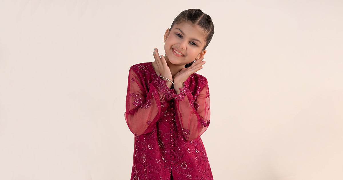 kids-clothes-mks-ea26-21-tea-pink by Maria B Kids - Designer Dress  - Type : KidsClothes - Available at Libasekhas UK - 100% Original 